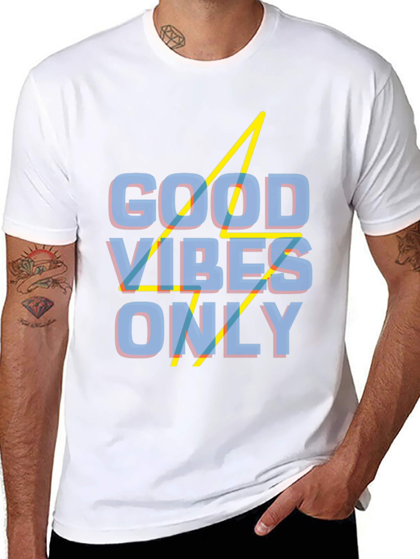 Black Good Vibes Only Graphic Tee view 8