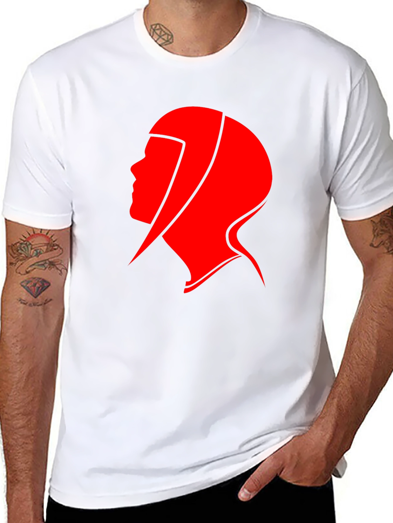 Black Red Haired Lady Graphic Tee - Black view 8
