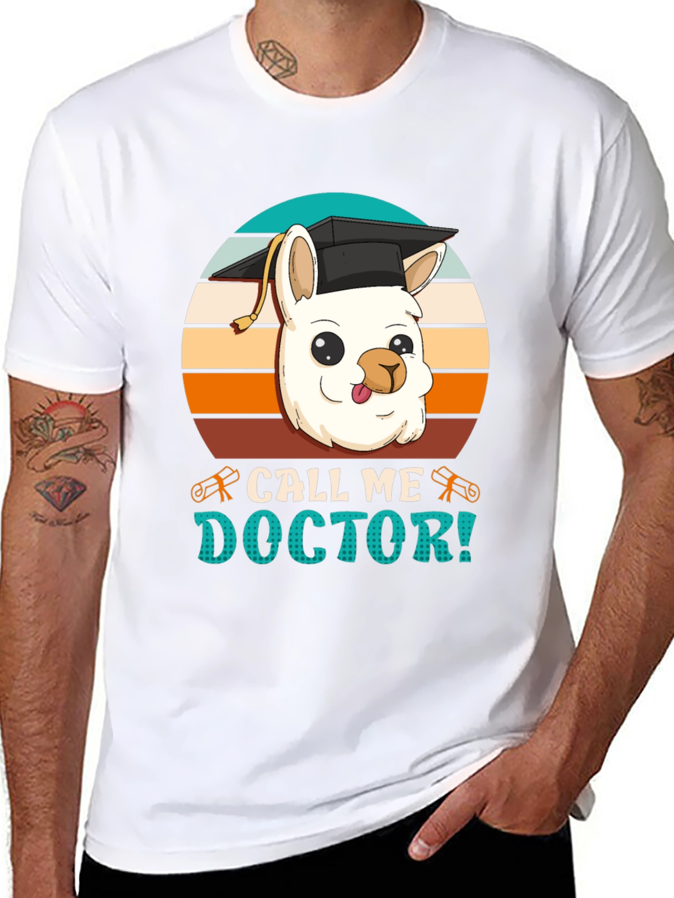 Black Doctor Llama Graphic T-Shirt view 8