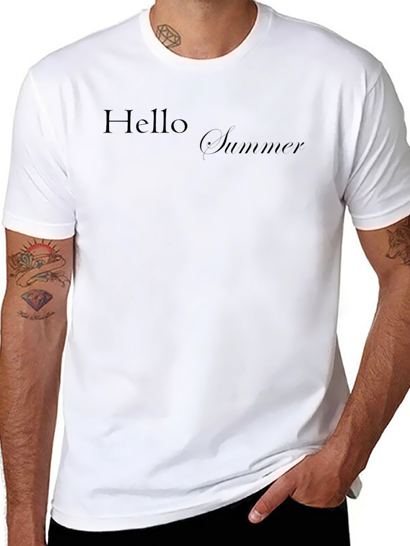 Black Hello Summer Black T-Shirt view 8