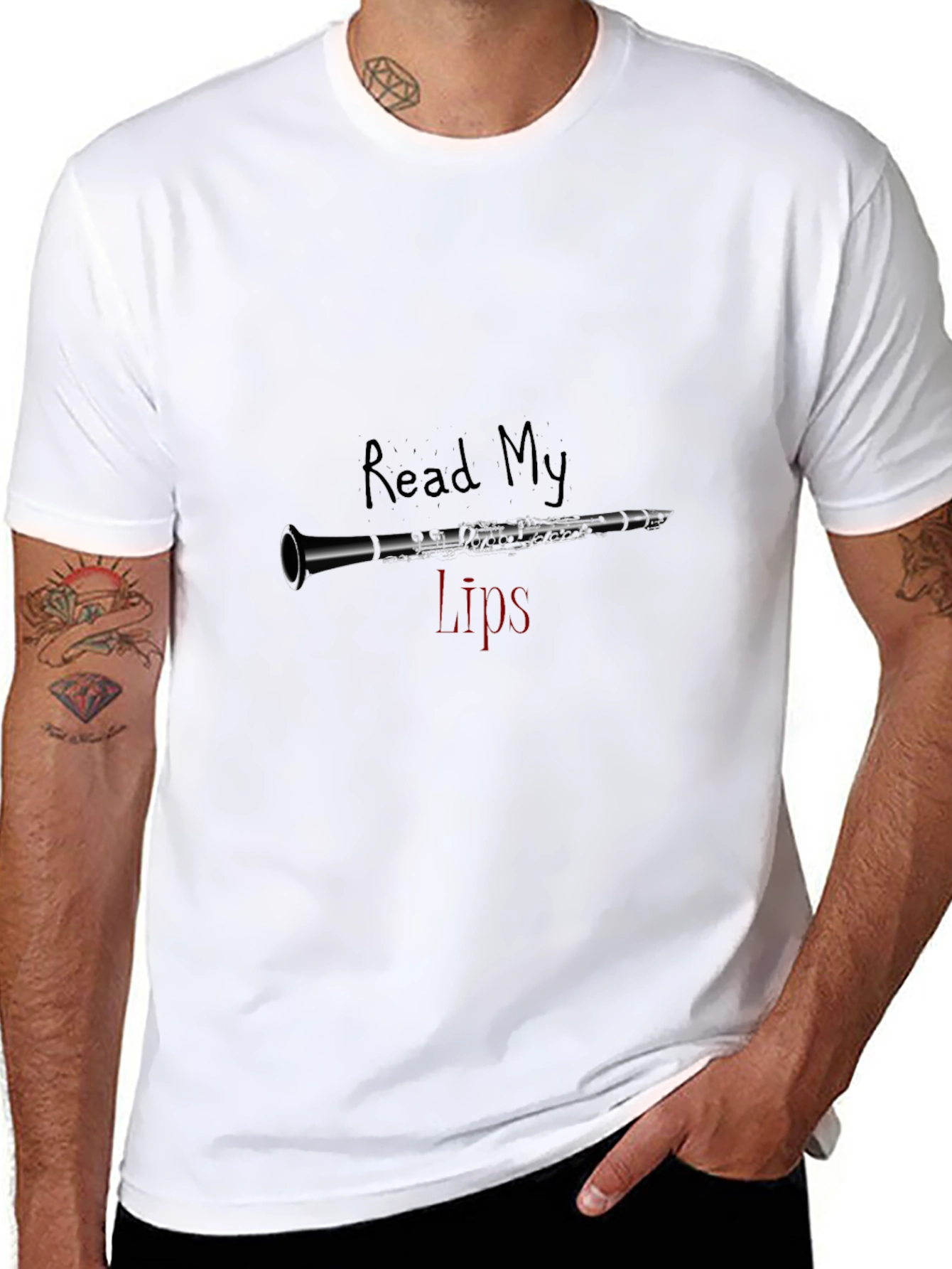 Black Read My Lips Clarinet T-Shirt view 8