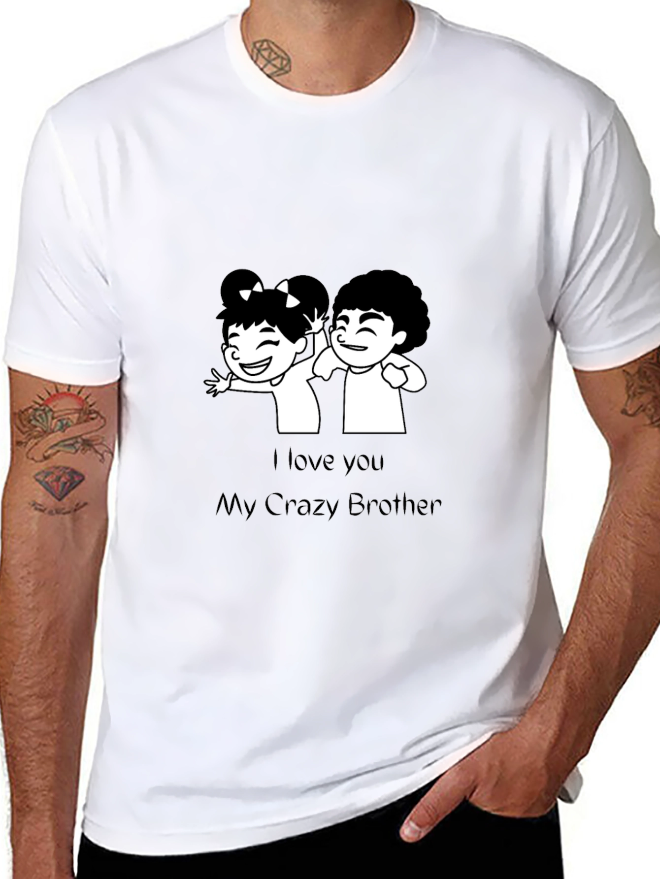 Black I Love You My Crazy Brother T-Shirt view 8