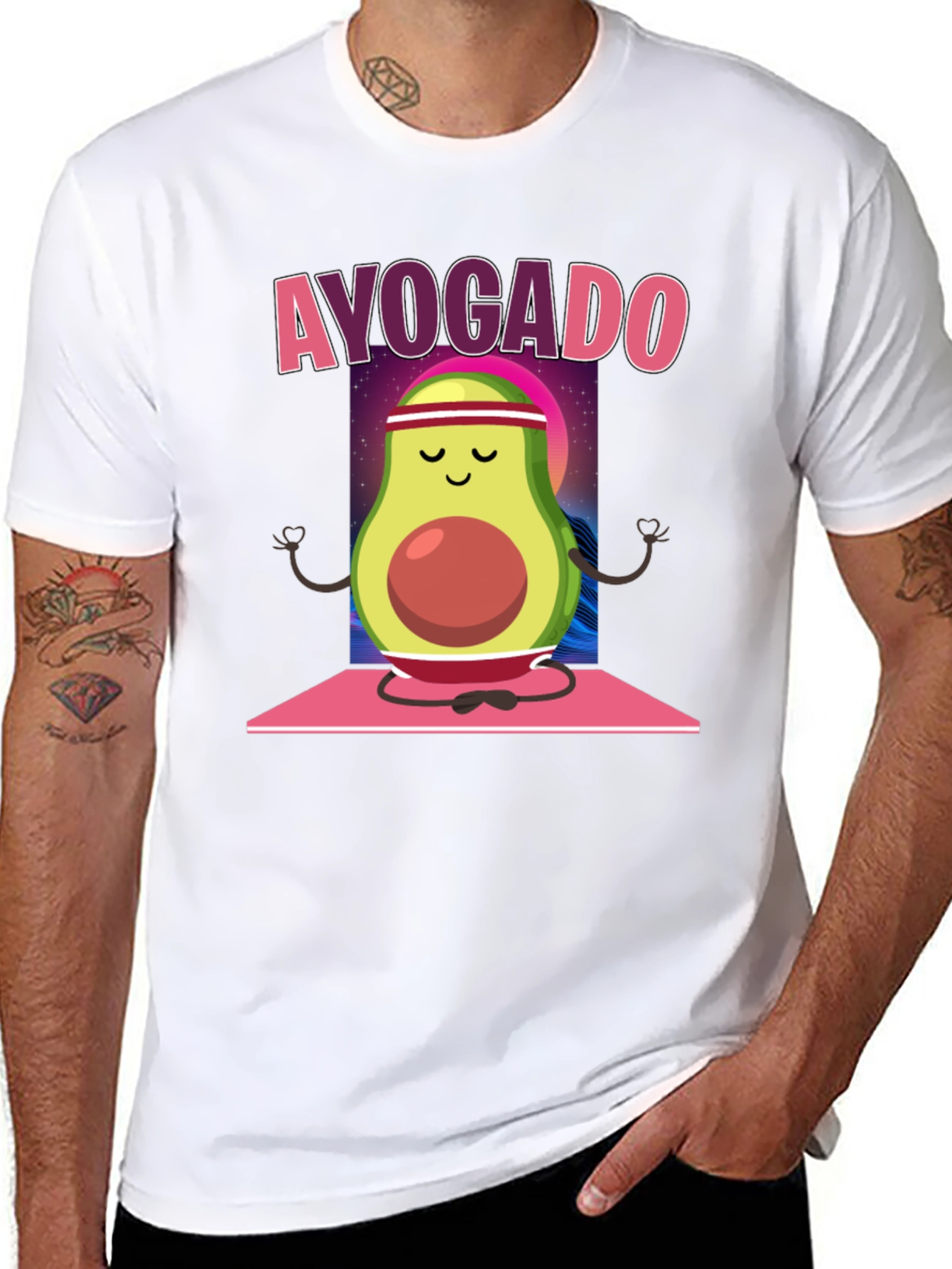 Black Ayogado Avocado Yoga T-Shirt view 8