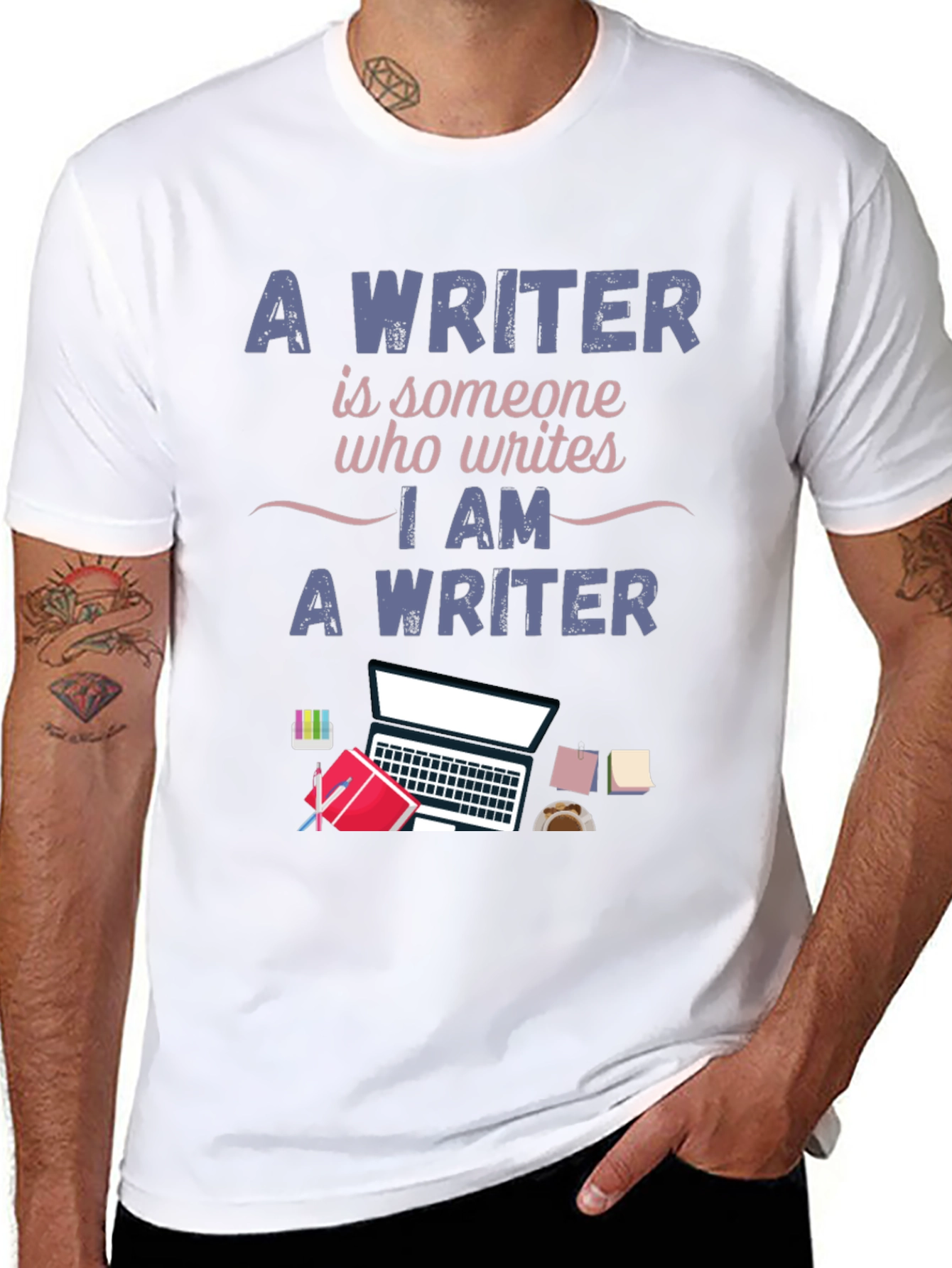 Black Writer T-Shirt - I Am A Writer Design view 8