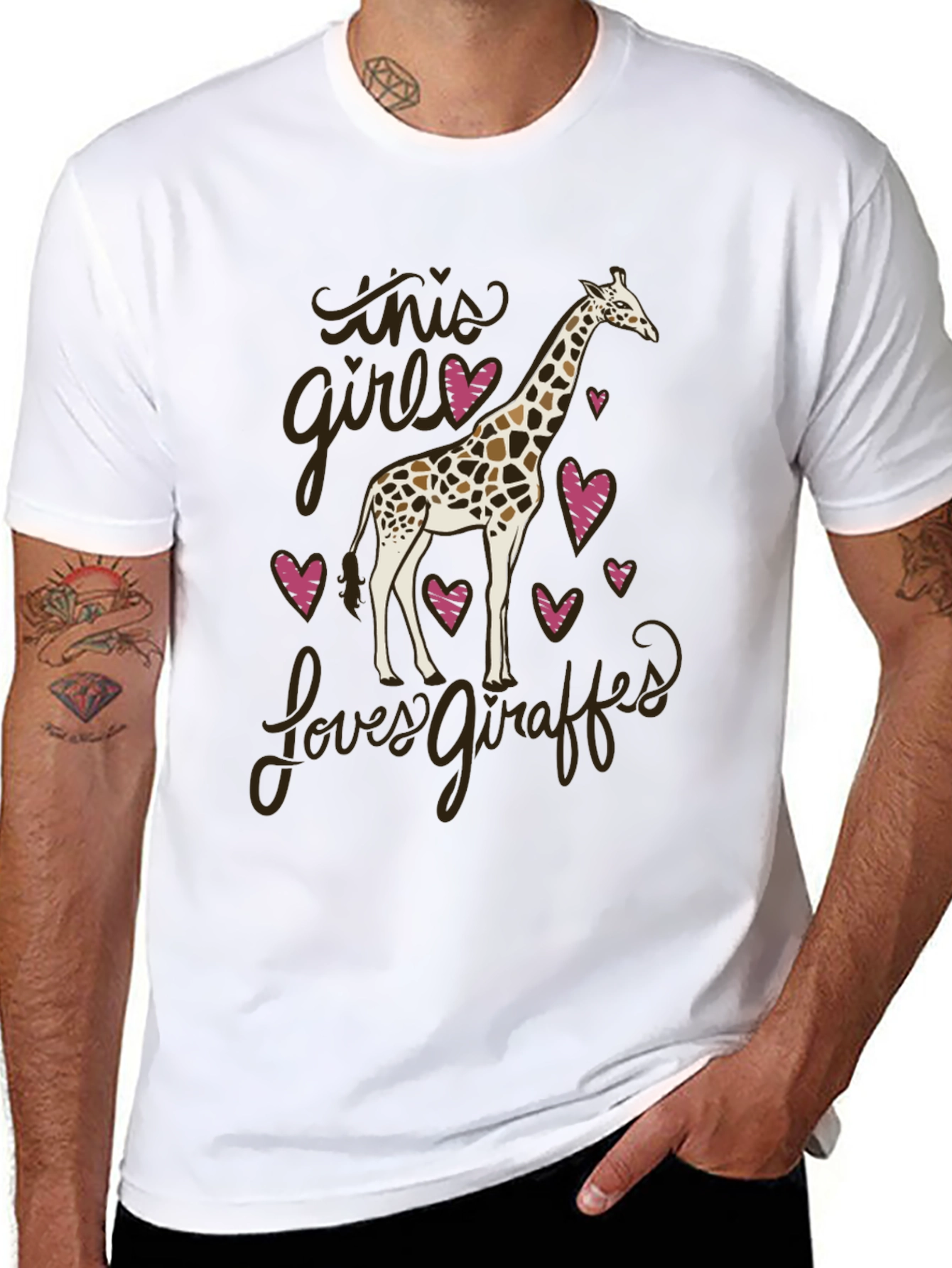 Black Giraffe Lover Graphic Tee - Soft Cotton Unisex T-Shirt view 8