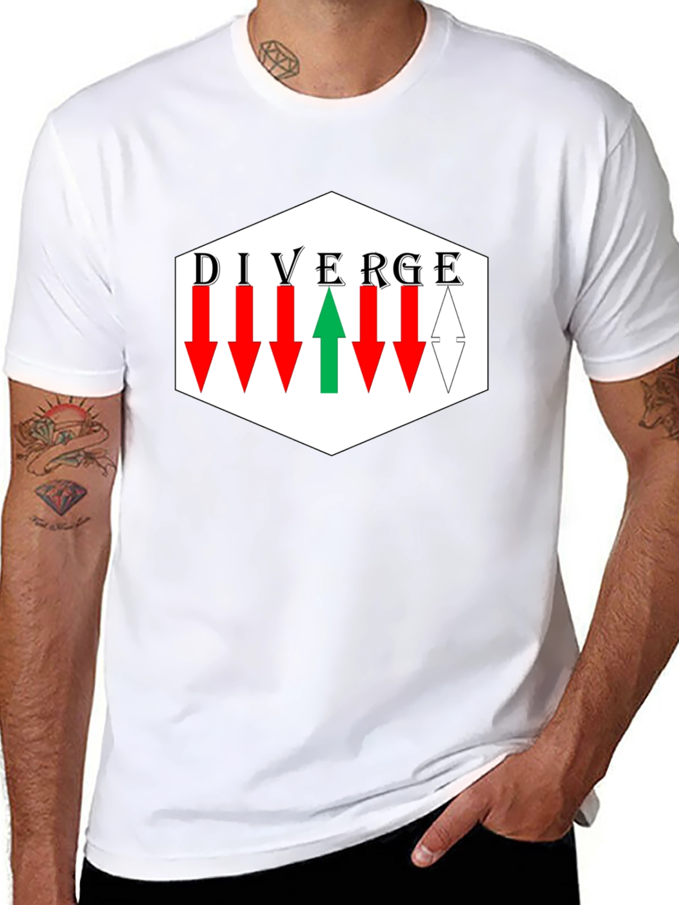 Black Diverge T-Shirt - Bold Statement Tee view 8