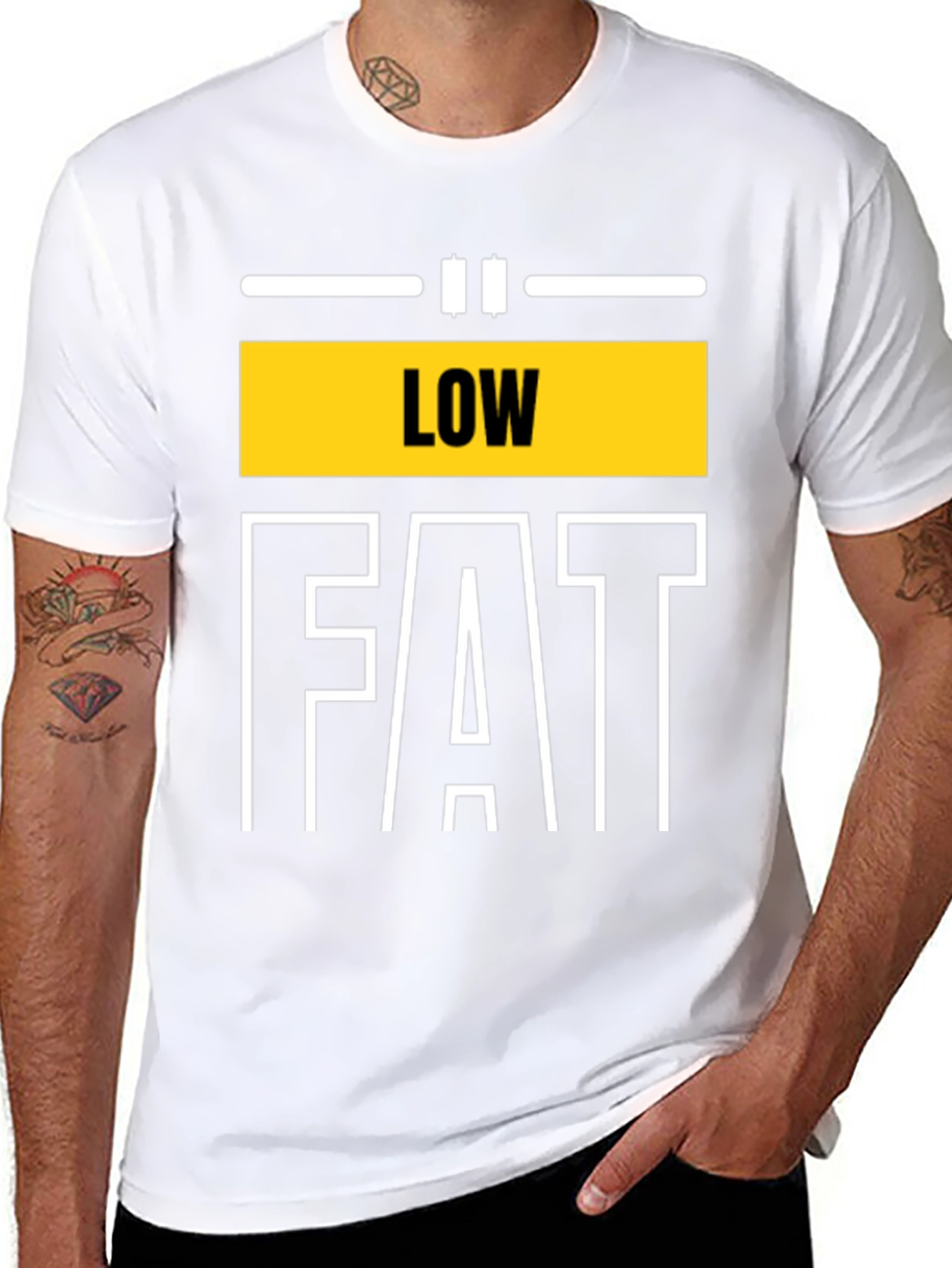 Black Low Fat Graphic Tee - Unisex Black T-Shirt view 8