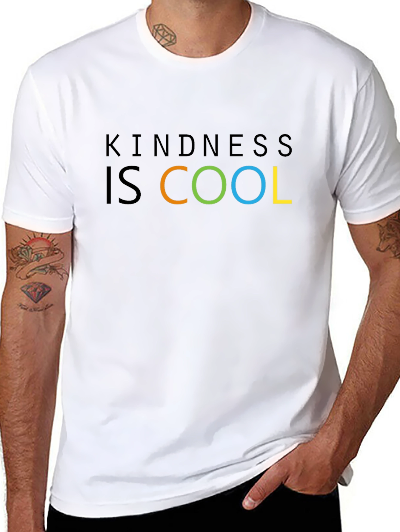 Black Kindness is Cool Graphic Tee - Black view 8