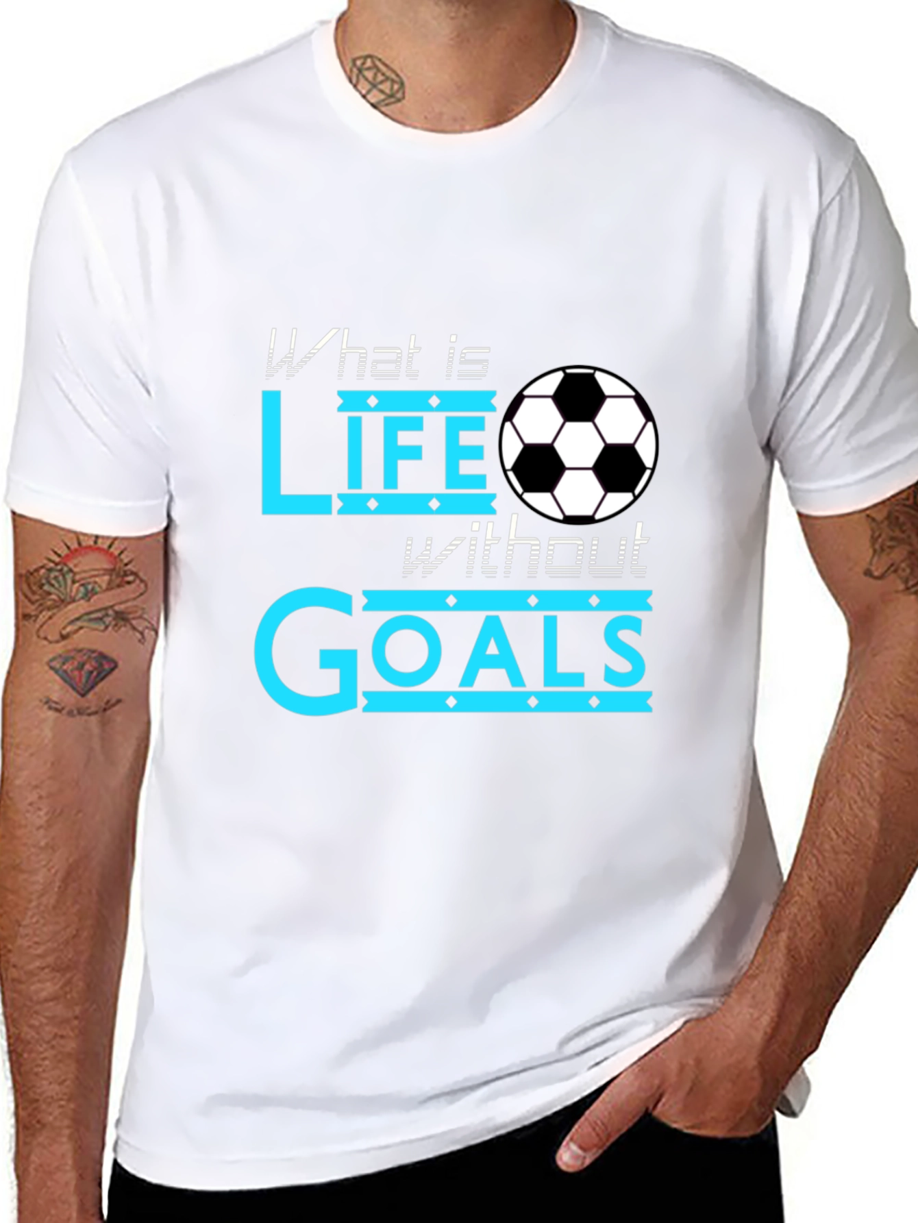 Black Soccer Life Goals Black T-Shirt view 8