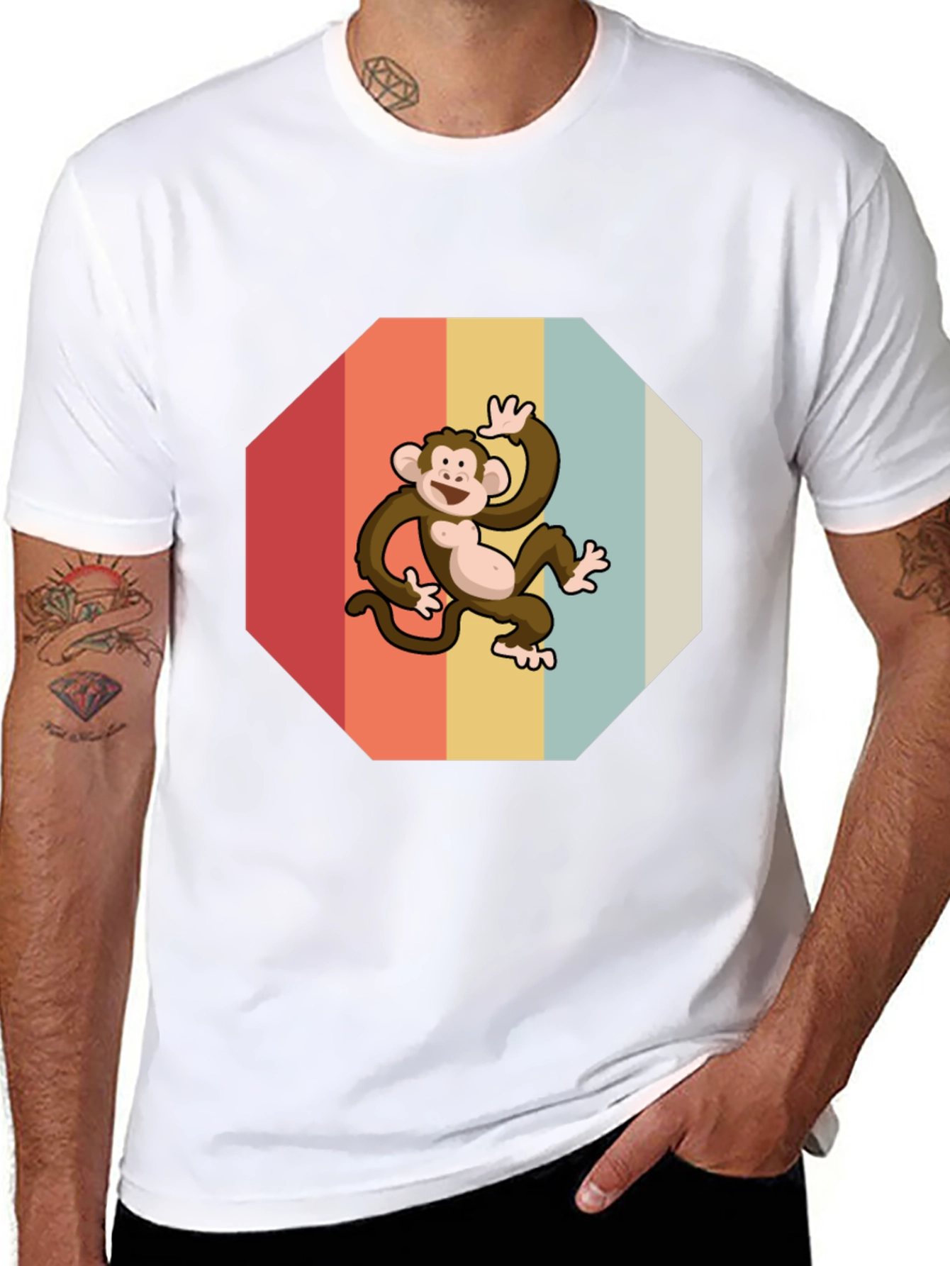 Black Retro Monkey Graphic Tee - Fun & Stylish view 8