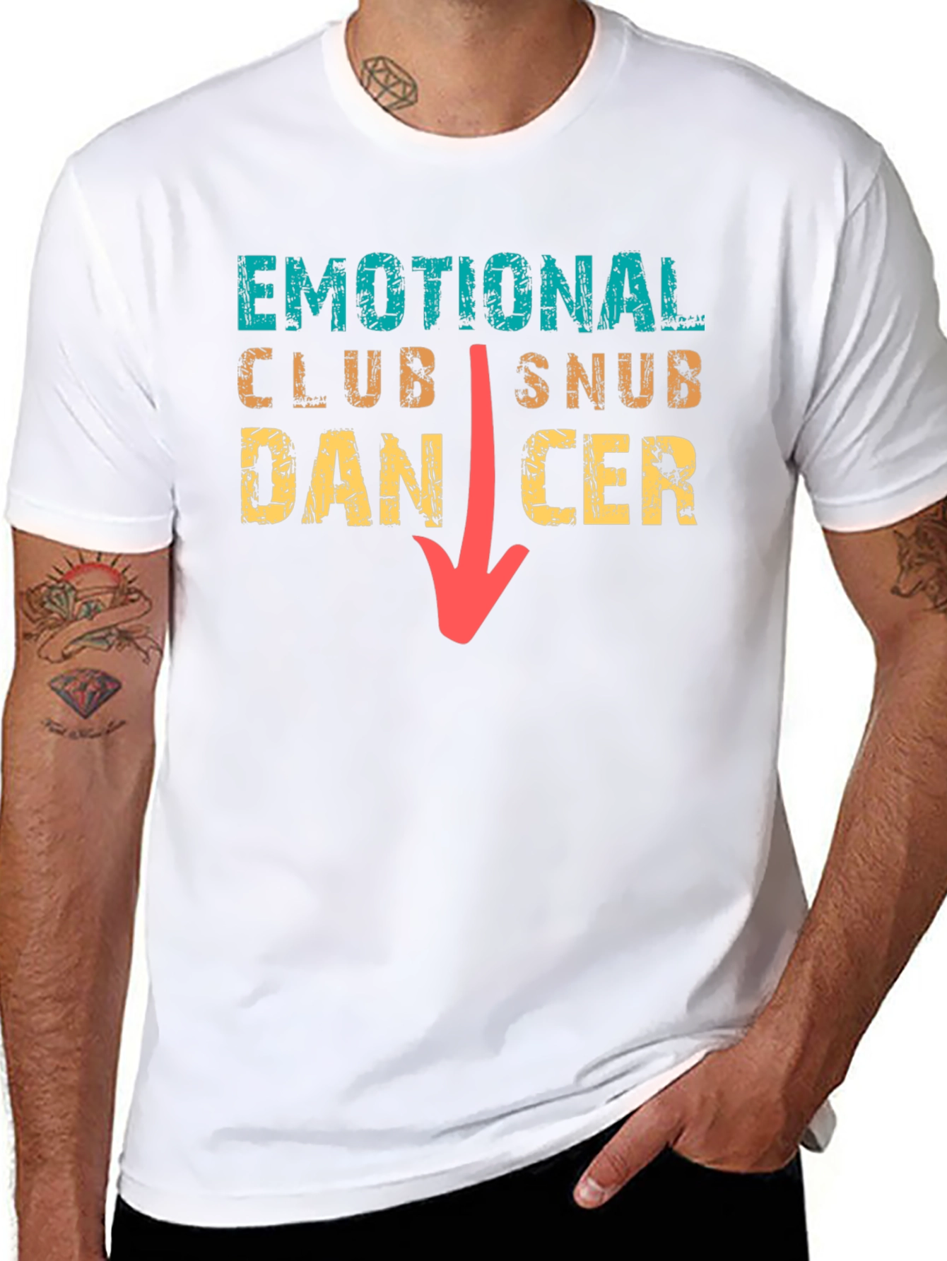 Black Emotional Club Snub Dancer T-Shirt Funny Tee view 8