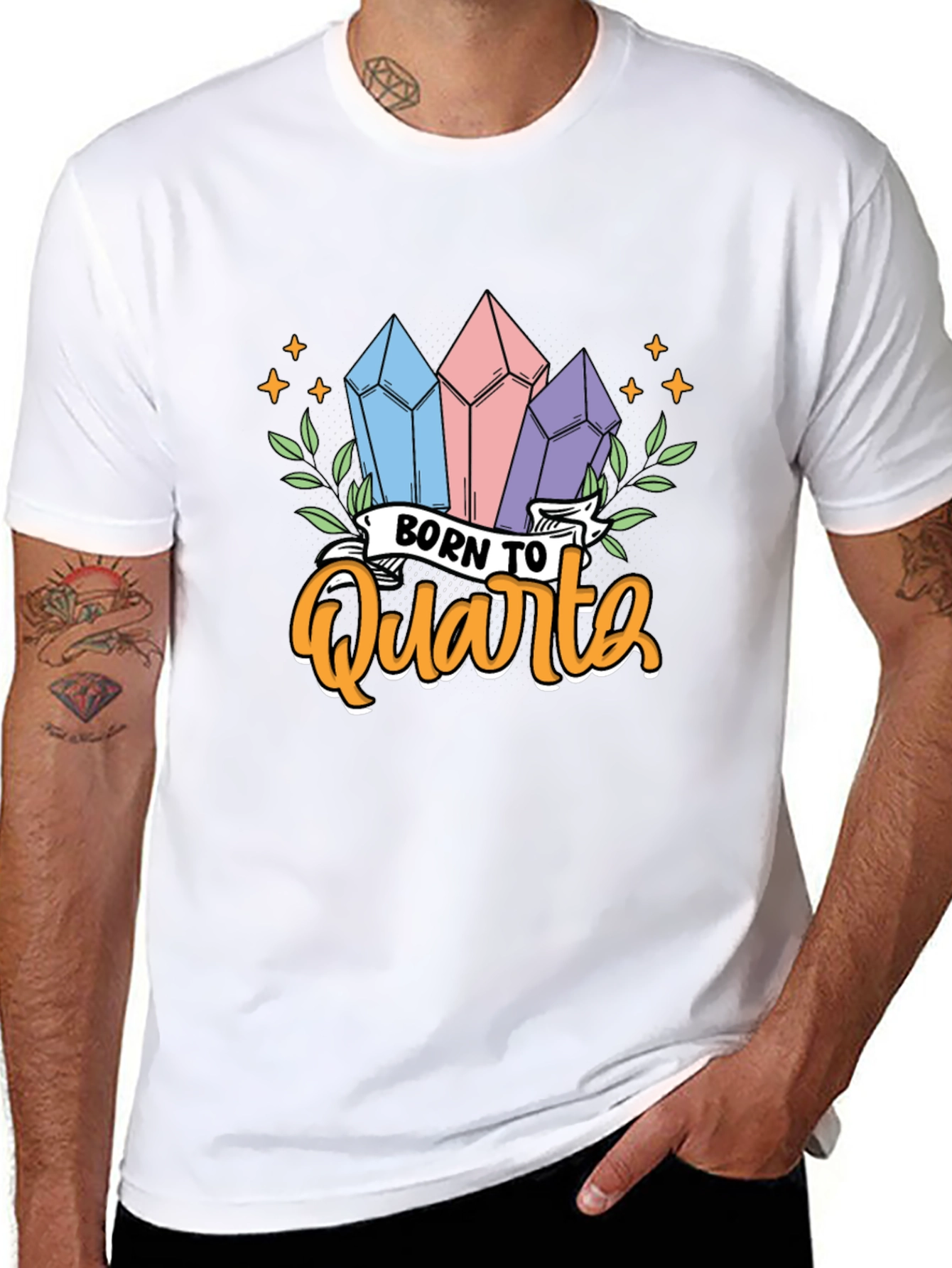 Black Born To Quartz T-Shirt Crystal Gem Lover view 8