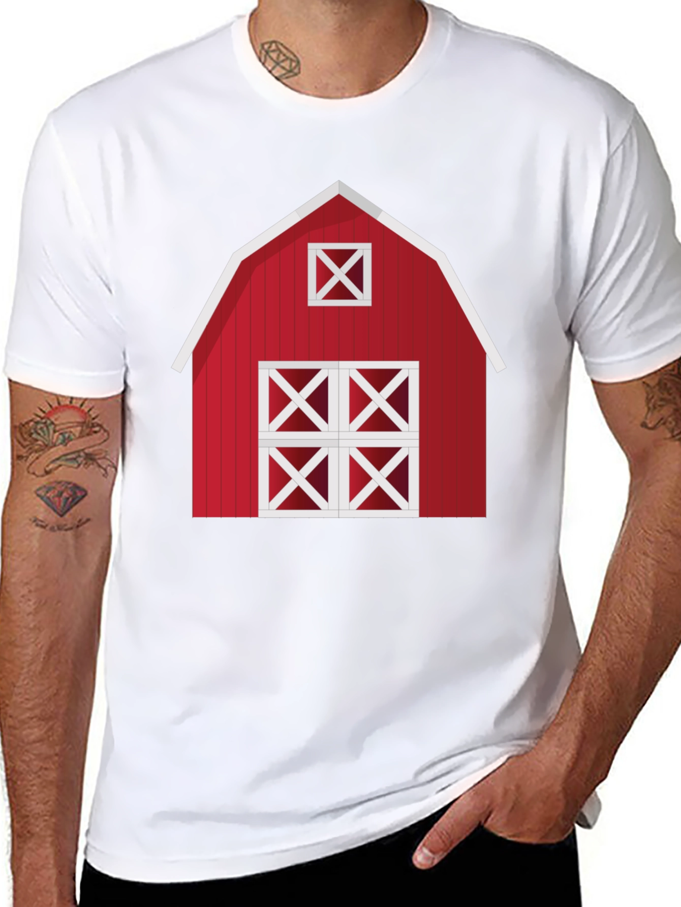 Black Red Barn Graphic Tee - Farmhouse Style view 8