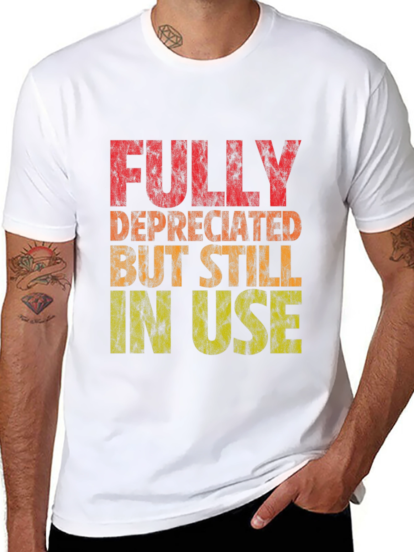 Black Fully Deprecated But Still In Use Graphic Tee view 8