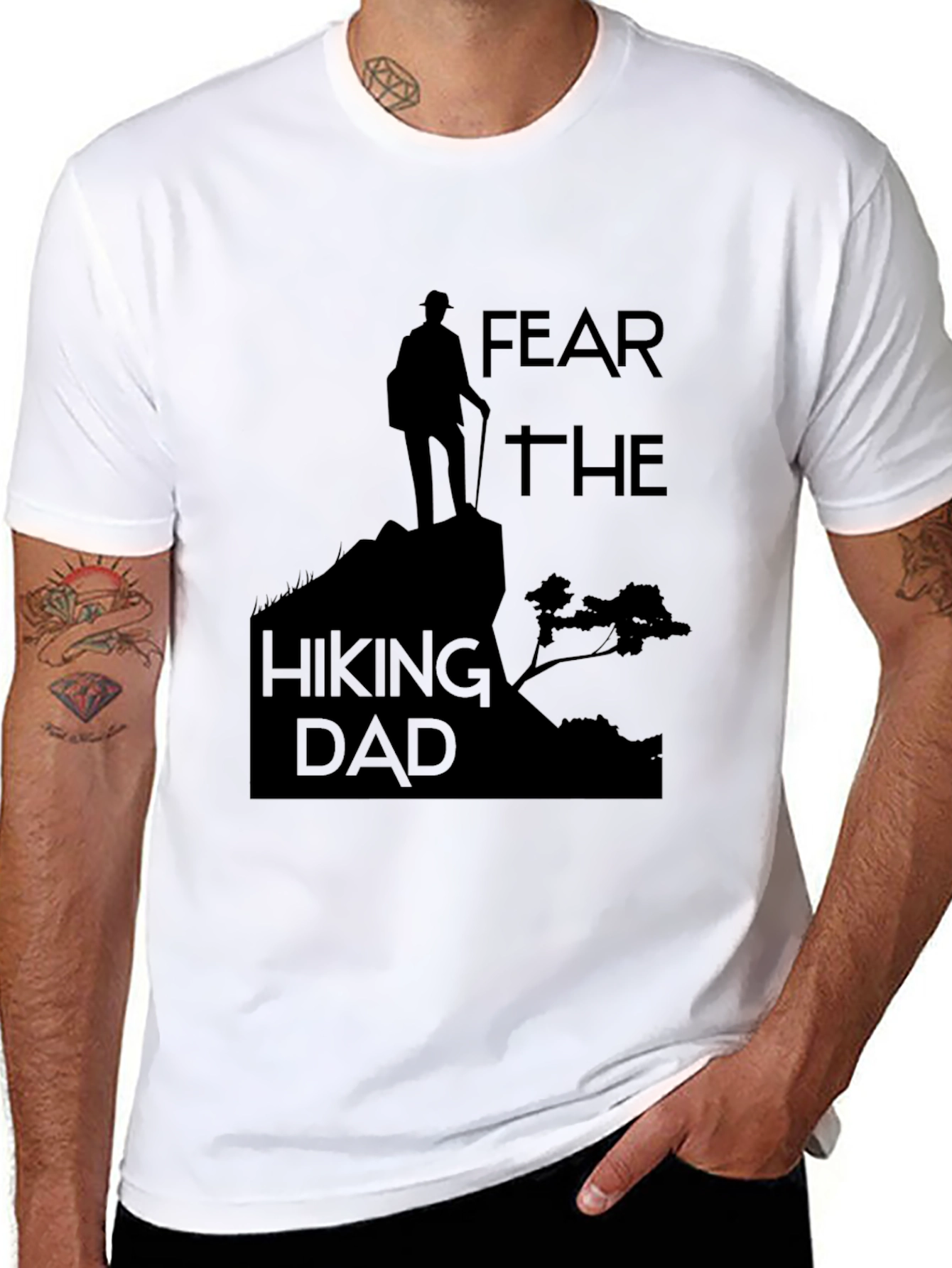 Black Fear The Hiking Dad Black T-Shirt view 8