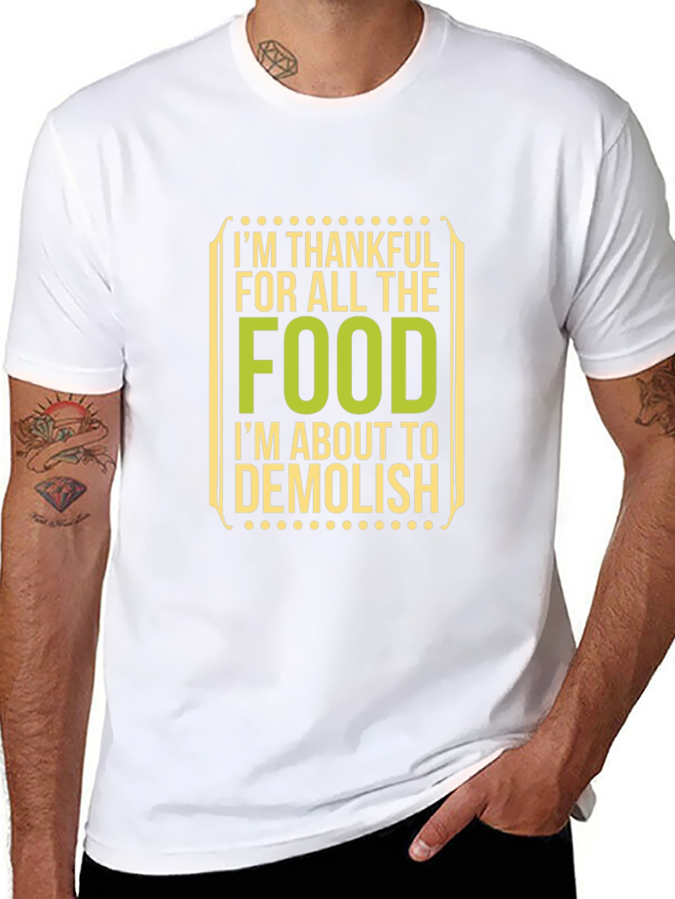 Black Thankful for Food Black T-Shirt view 8