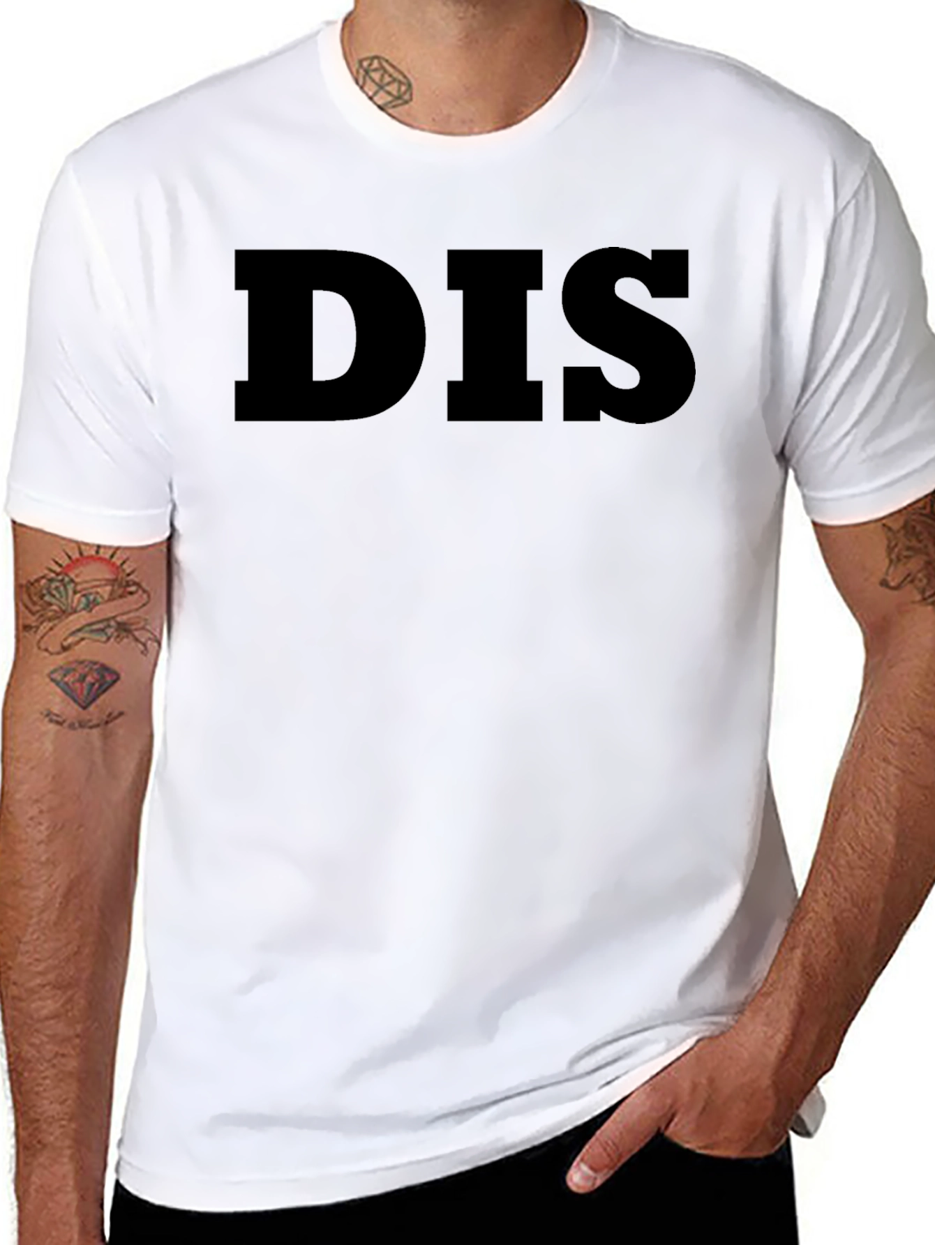 Black DIS T-Shirt - Bold Statement Tee view 8