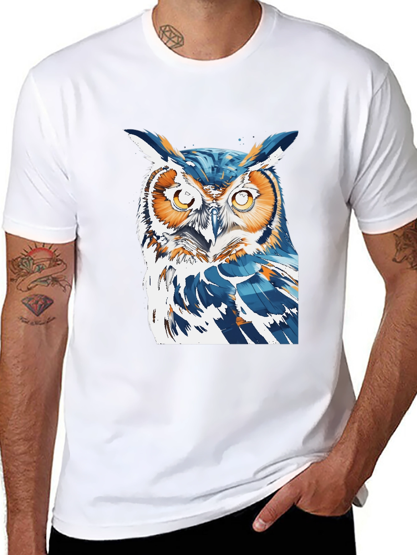 Black Cool Owl Graphic Tee - Black T-Shirt view 8