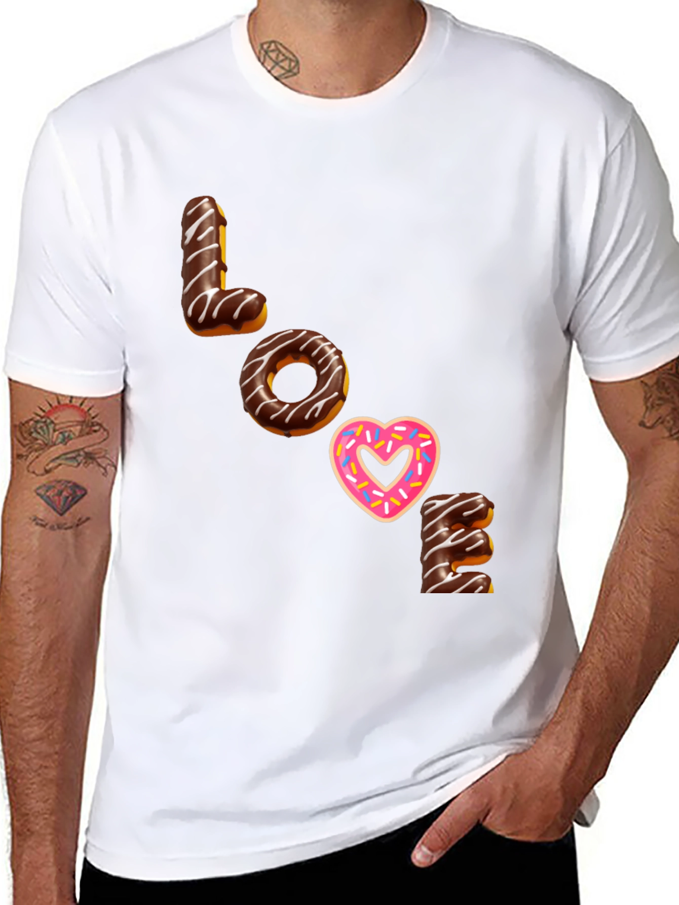Black Love Donut T-Shirt - Sweet Treat Fashion Tee view 8