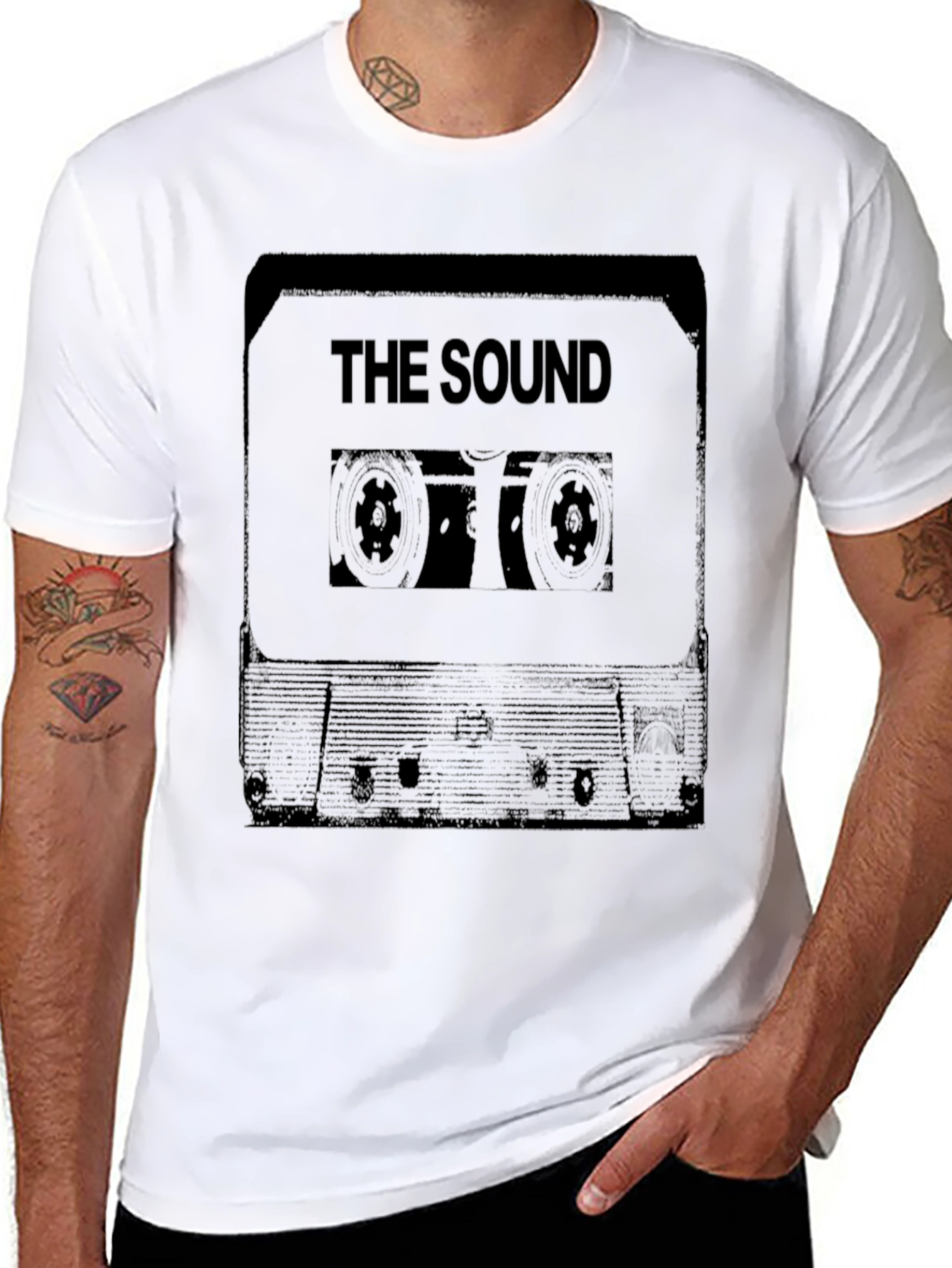 Black The Sound Cassette Tape Graphic T-Shirt view 8