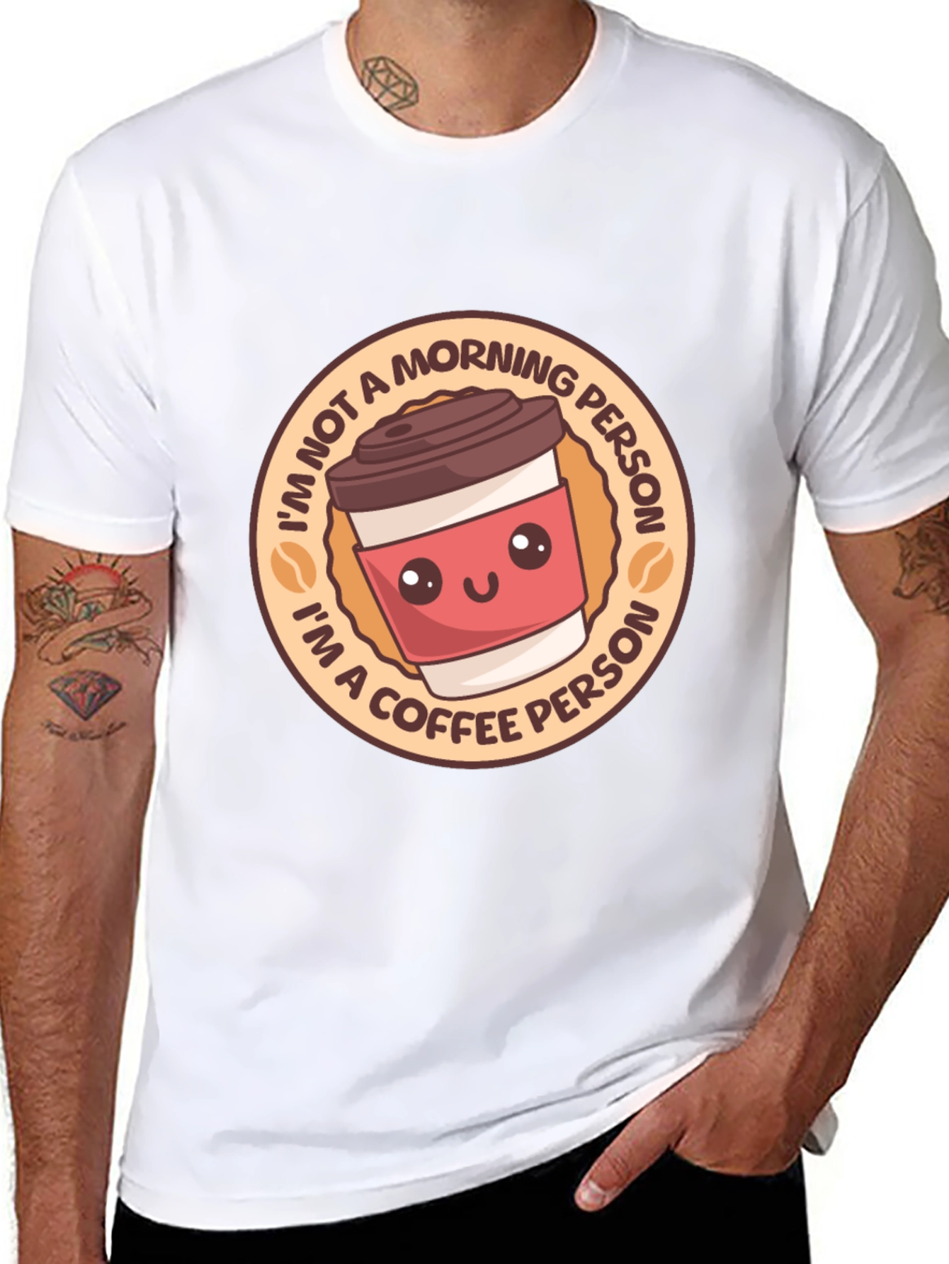 Black Coffee Person T-Shirt - Funny Morning Tee view 8