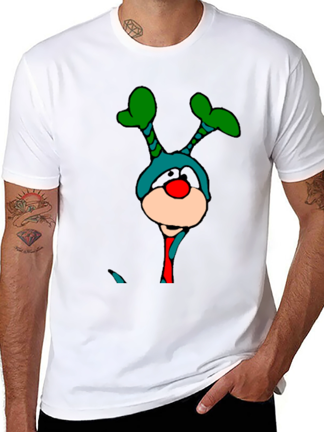 Black Novelty Holiday Cartoon Character Black T-Shirt view 8