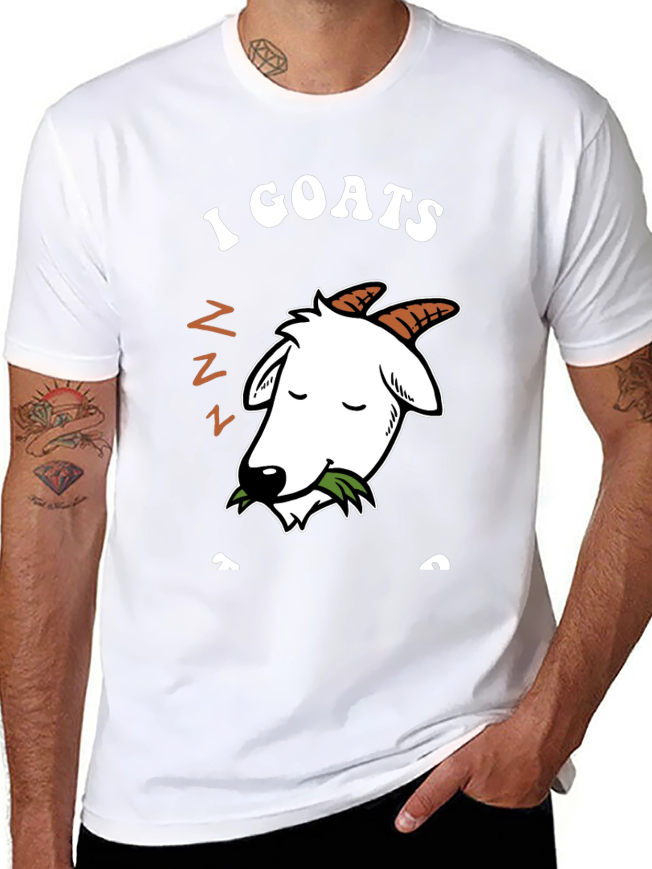 Black I Goats To Sleep Funny Graphic T-Shirt view 8