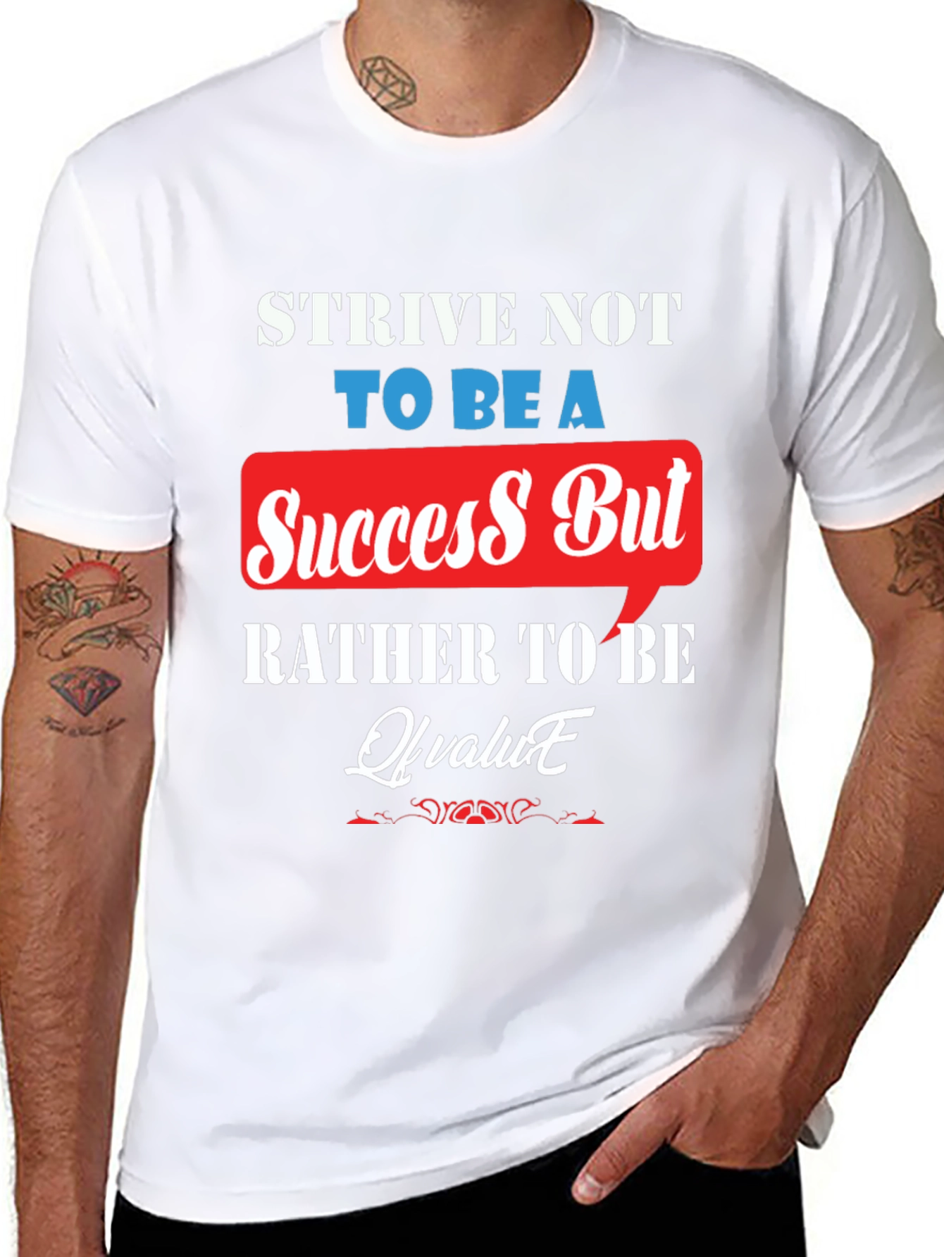 Black Motivational T-Shirt: Strive for Value, Not Just Success view 8