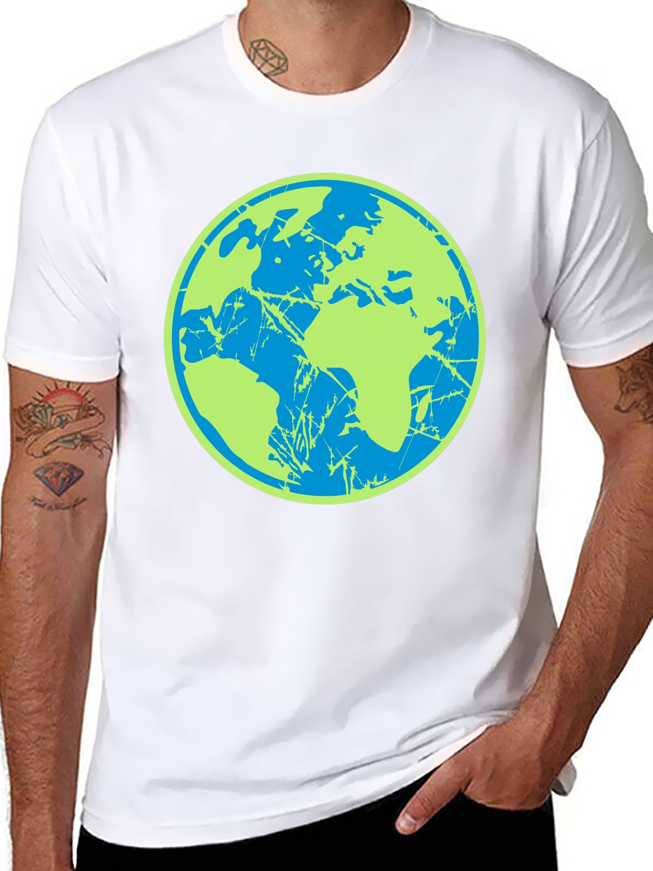 Black Earth Graphic Tee - Black Cotton Casual T-Shirt view 8