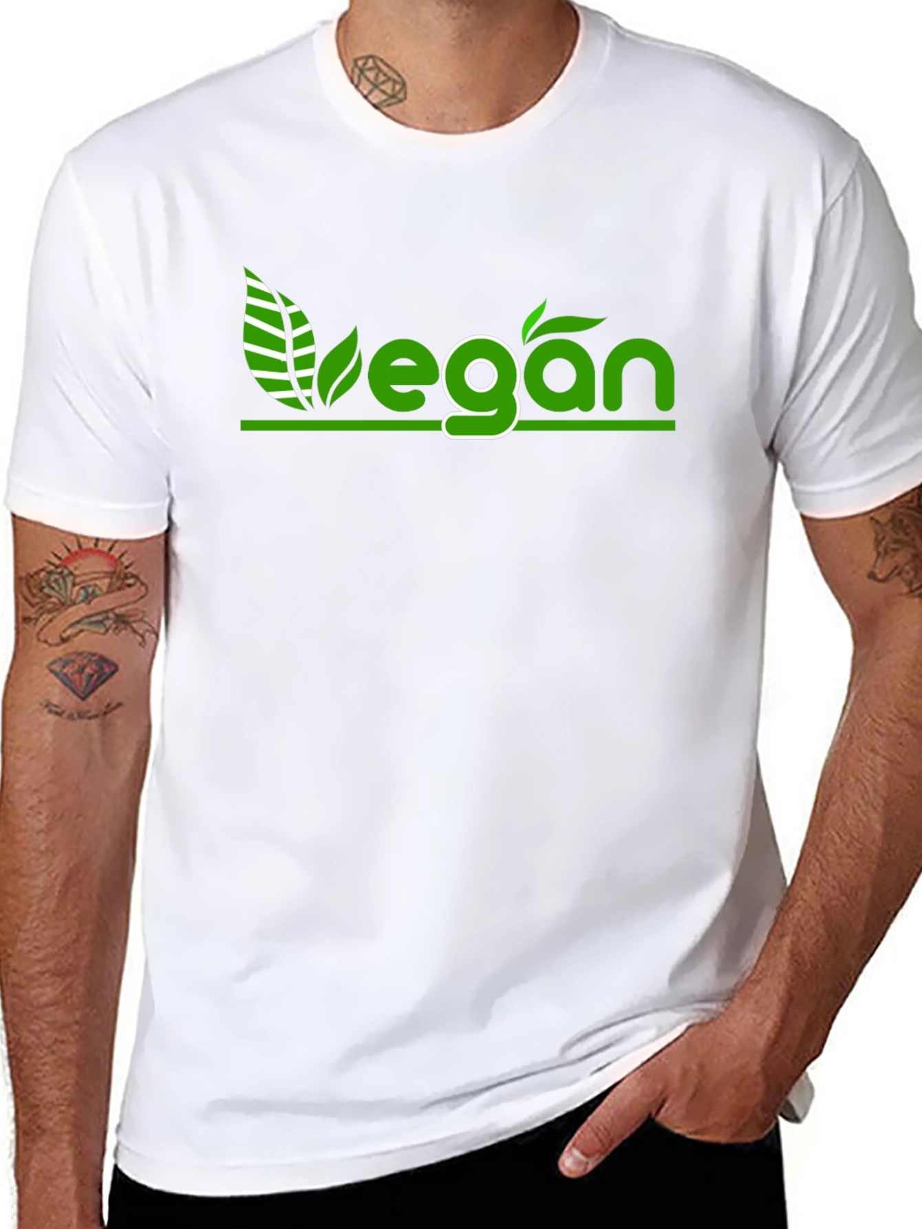 Black Vegan Graphic Tee - Black Cotton T-Shirt view 8
