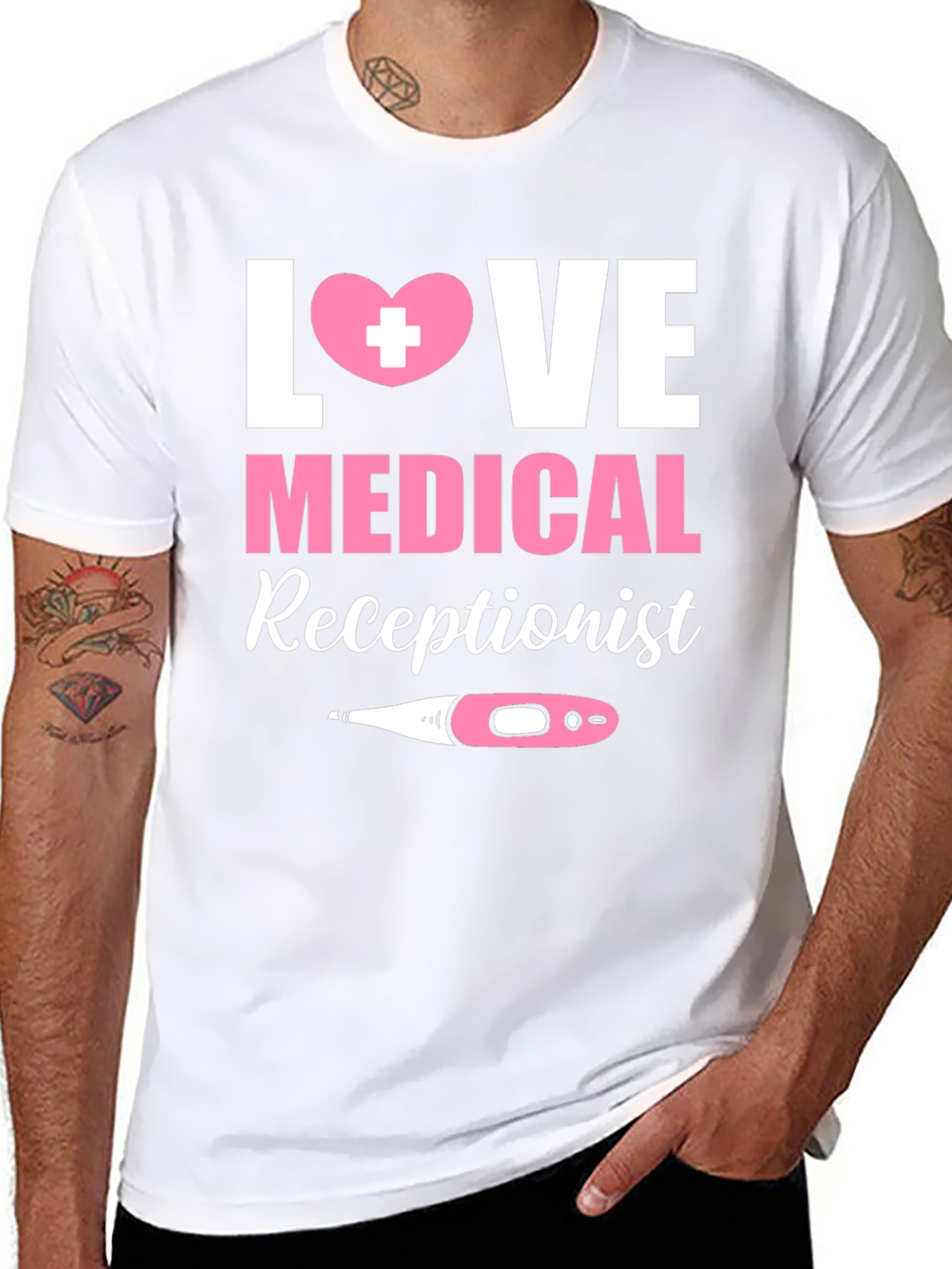 Black Love Medical Receptionist Graphic T-Shirt view 8