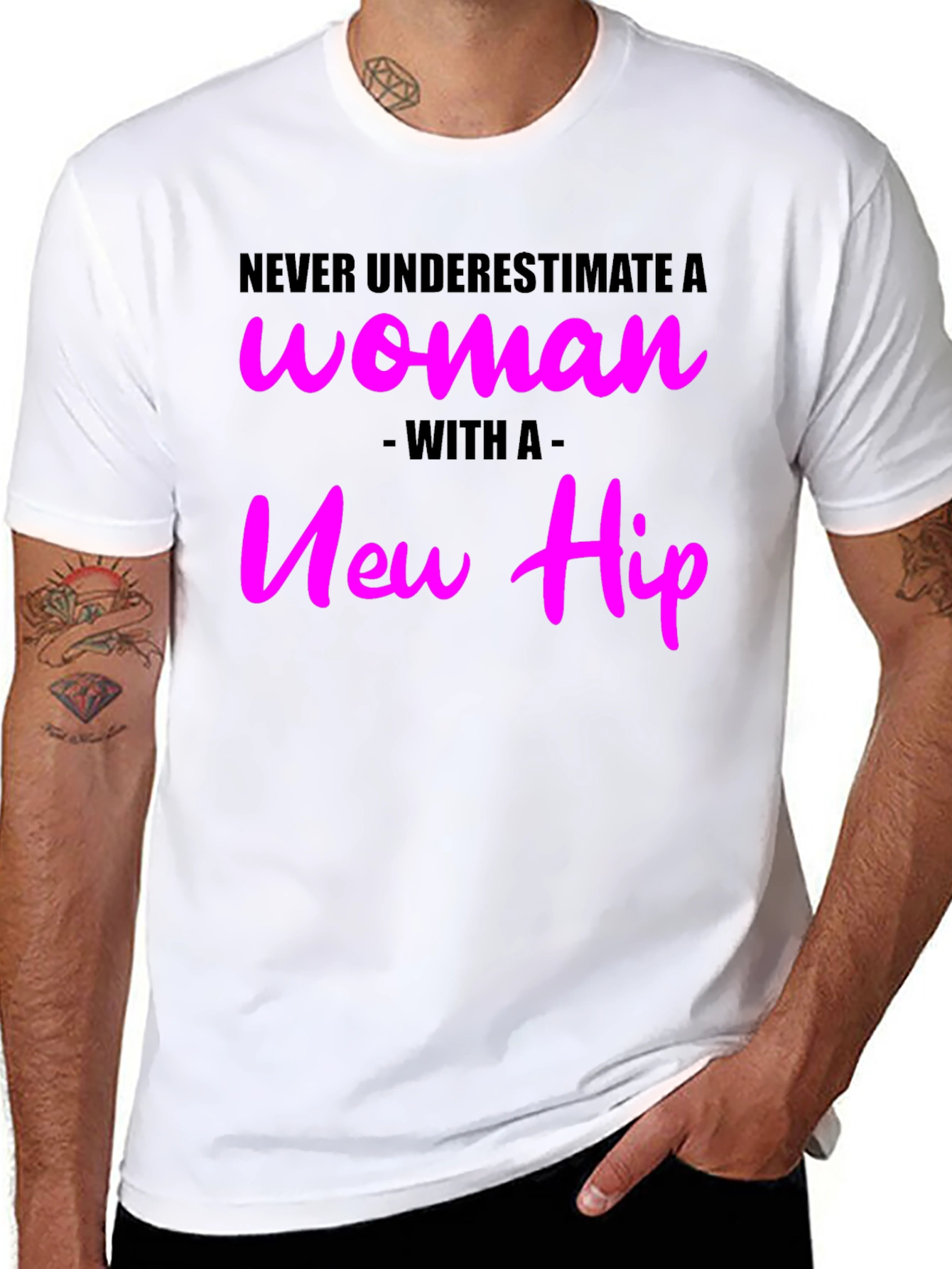 Black Never Underestimate Woman with New Hip Black Tee view 8