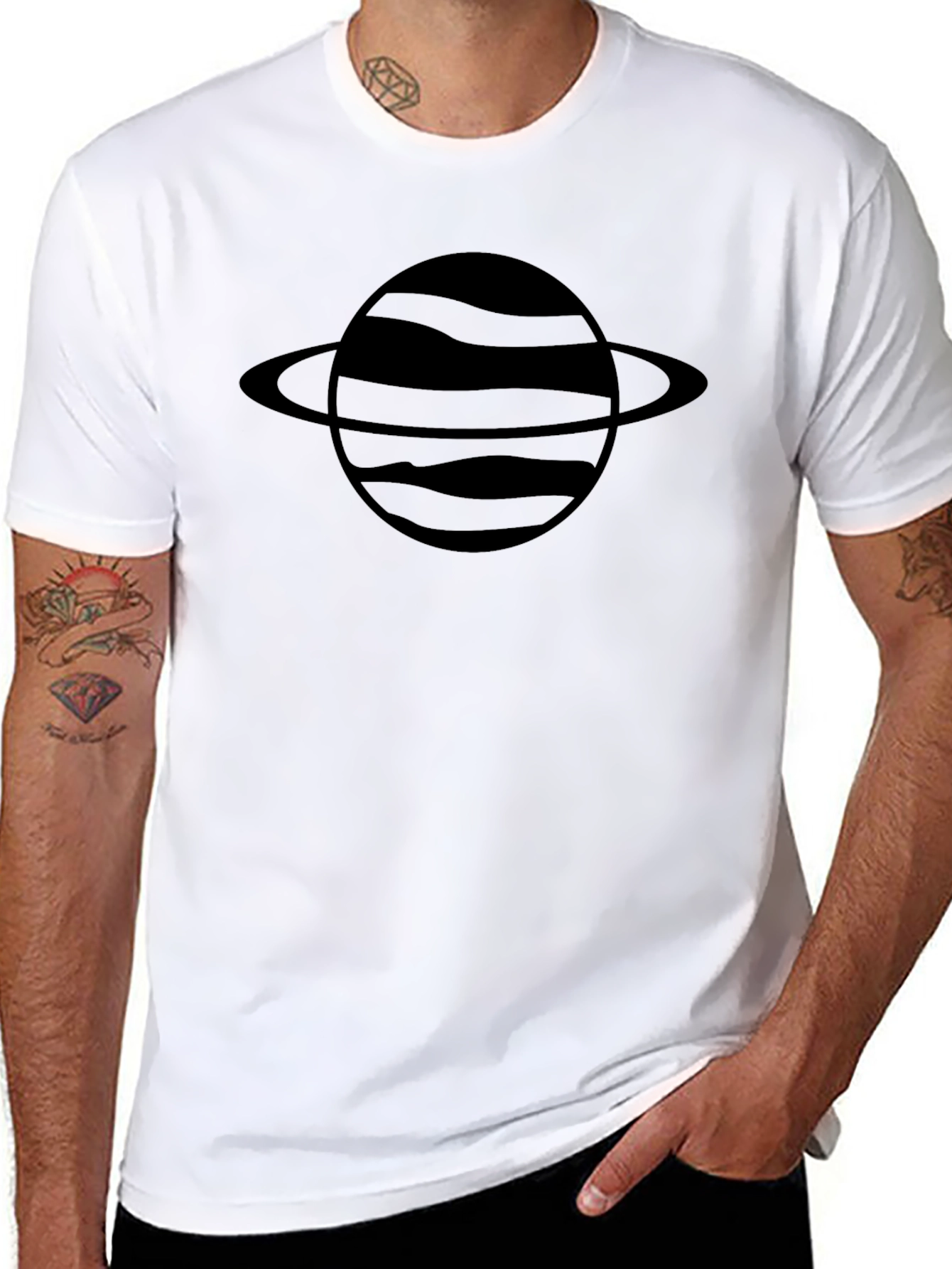 Black Planet Graphic Black T-Shirt - Stylish & Unique Design view 8