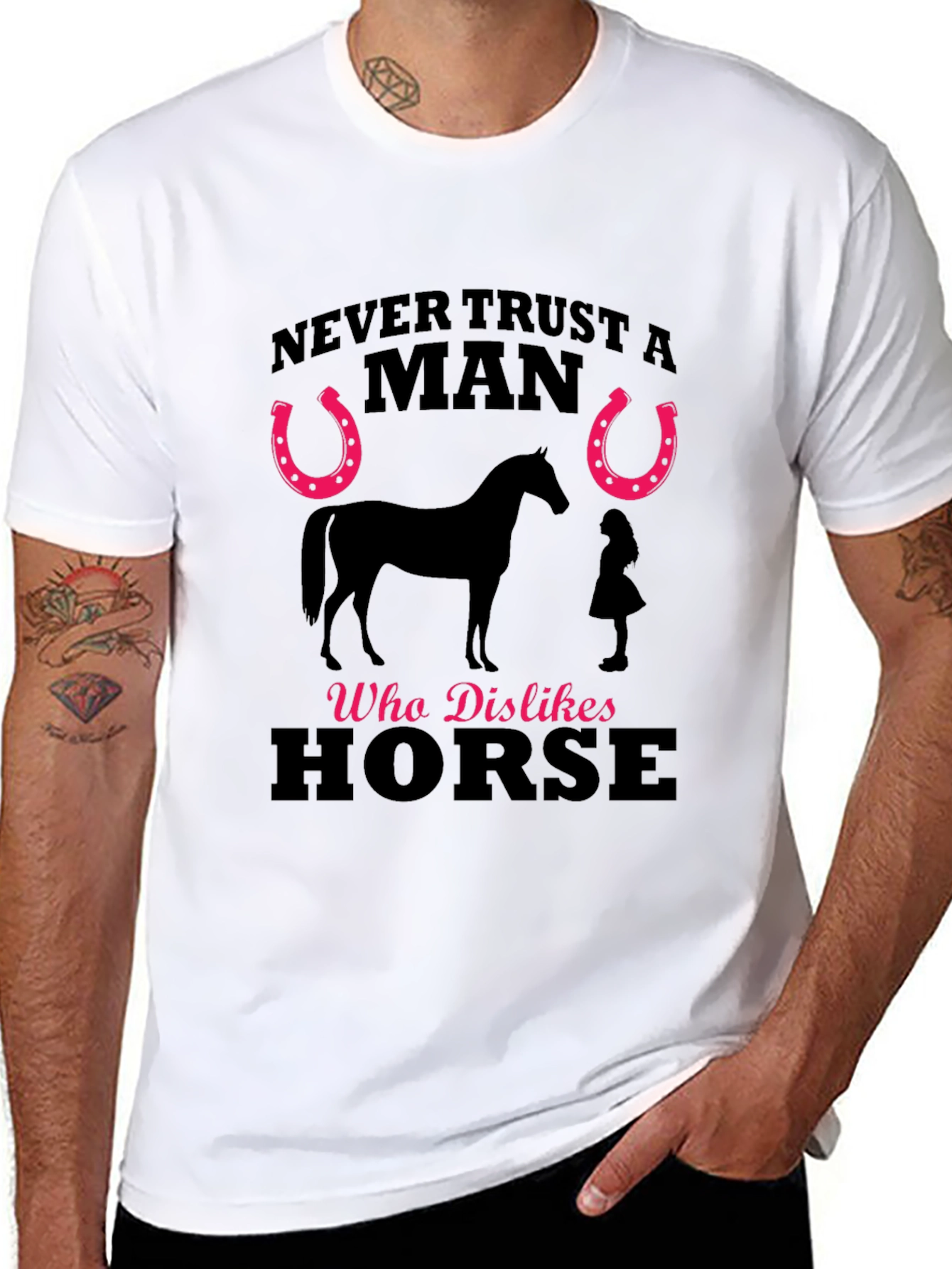 Black Never Trust a Man Who Dislikes Horse T-Shirt view 8