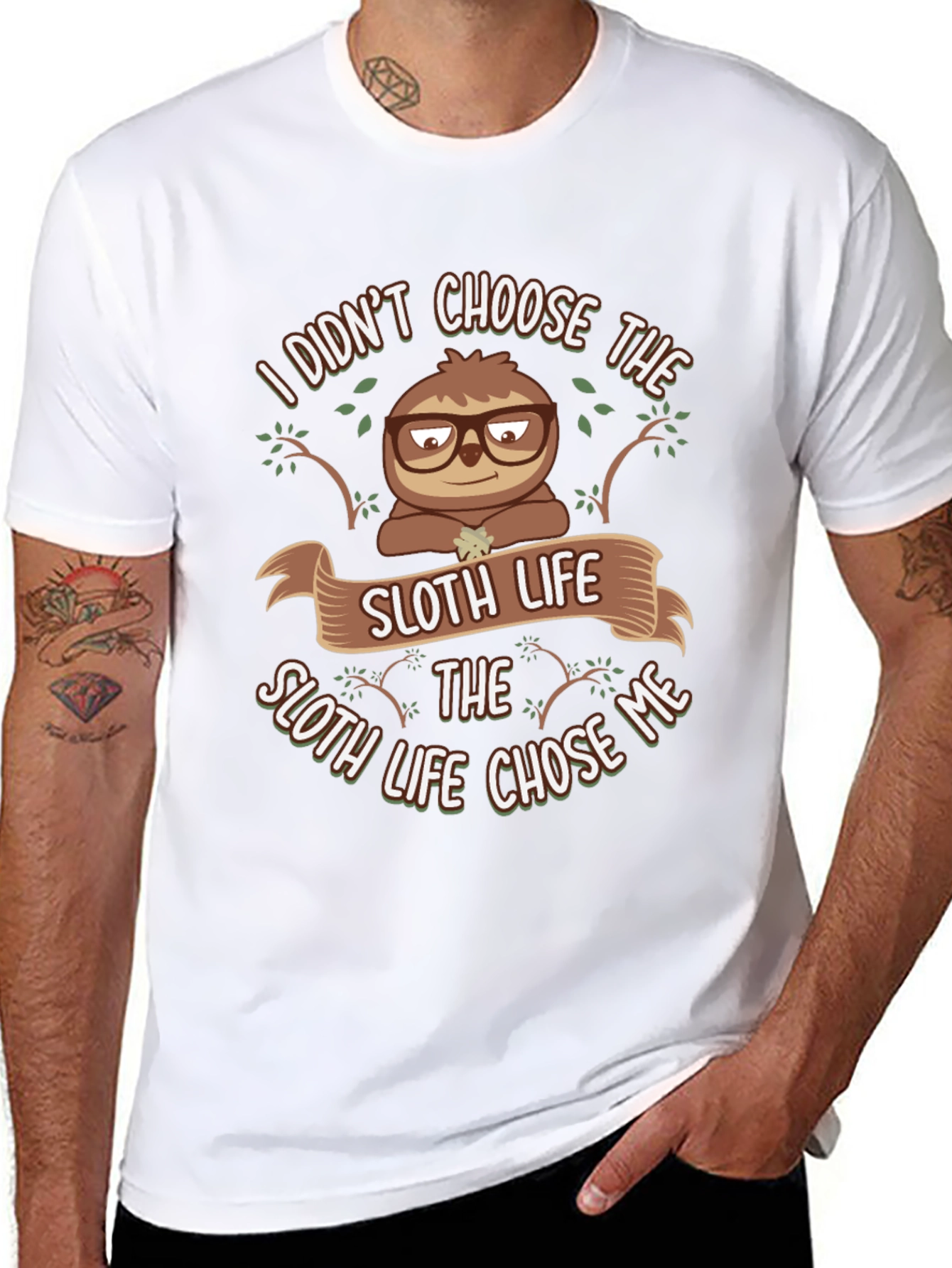 Black Sloth Life Graphic Tee - Funny Animal Lover T-Shirt view 8