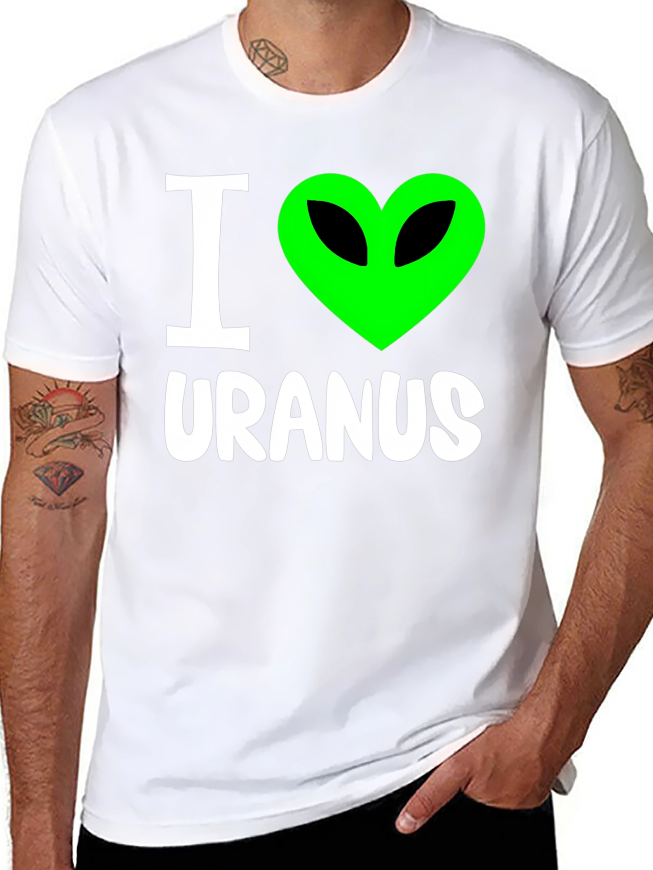 Black I Love Uranus Graphic T-Shirt view 8