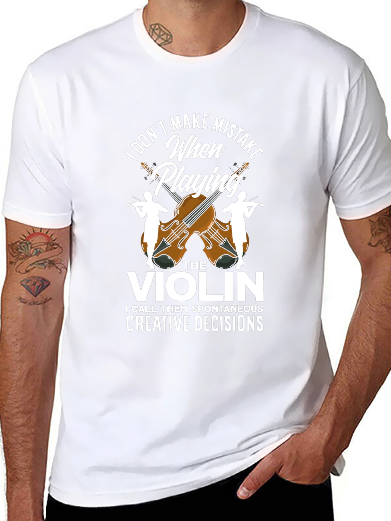 Black Funny Violinist T-Shirt - I Don't Make Mistakes view 8
