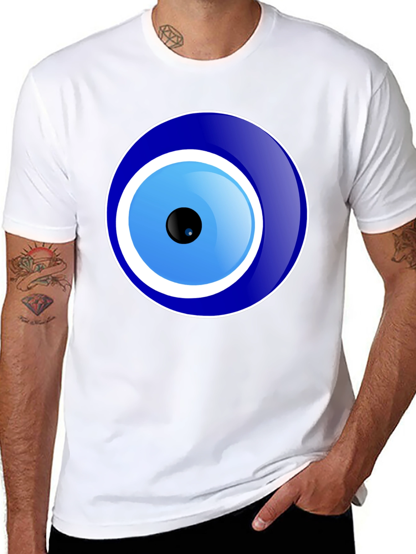Black Evil Eye Graphic T-Shirt - Unisex Black Tee view 8
