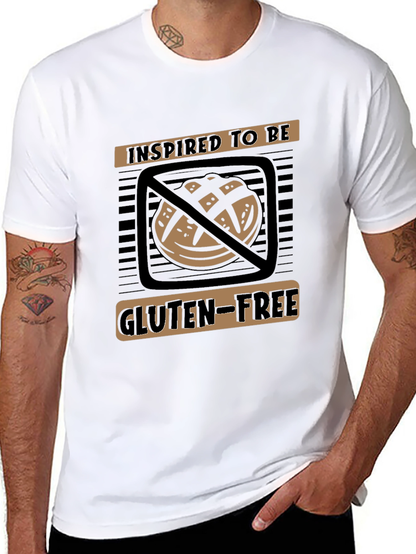 Black Inspired to Be Gluten-Free T-Shirt view 8