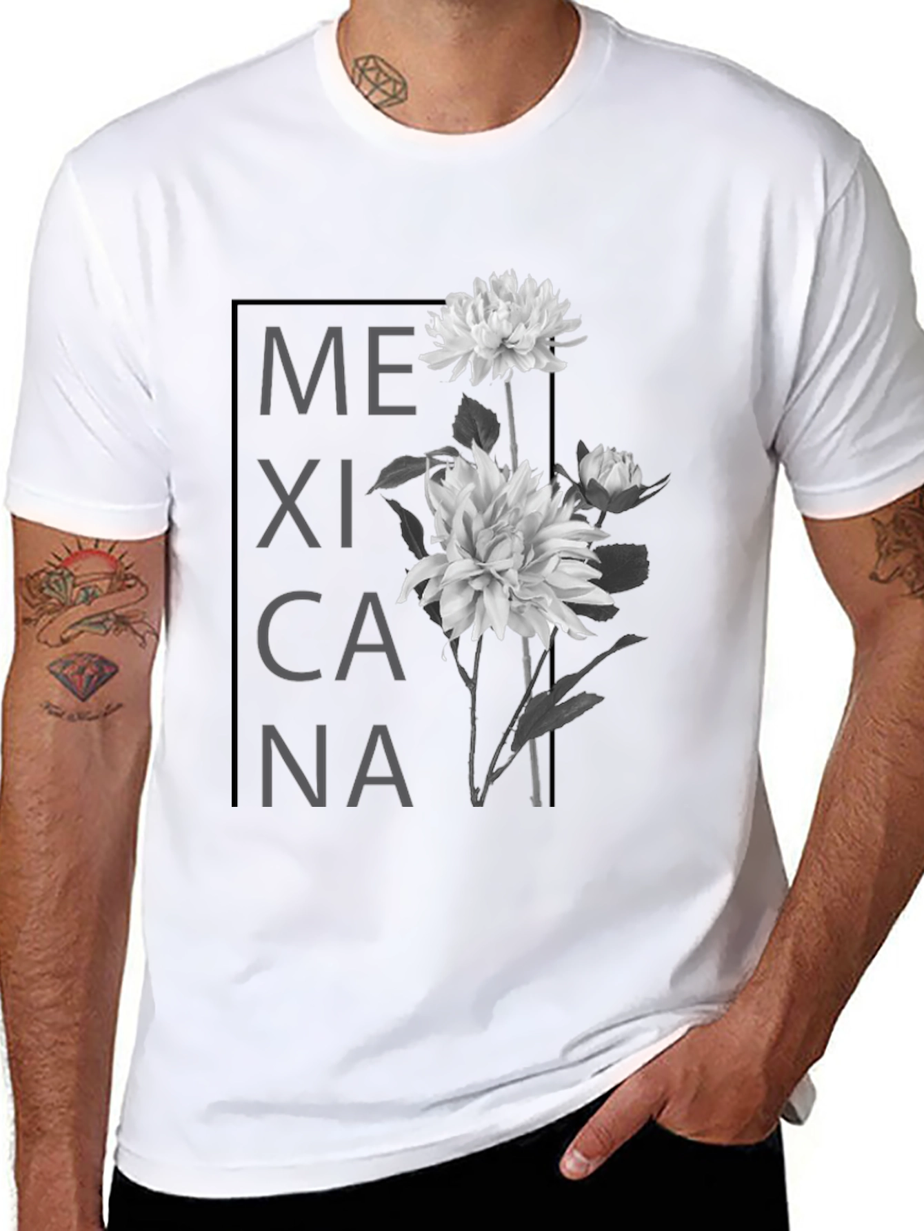 Black Mexicana Floral Graphic T-Shirt - Black view 8