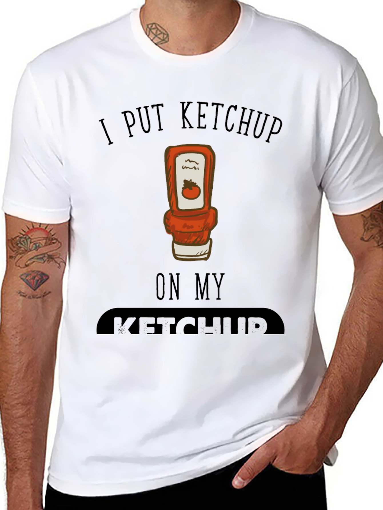 Black I Put Ketchup on My Ketchup Graphic Tee view 8