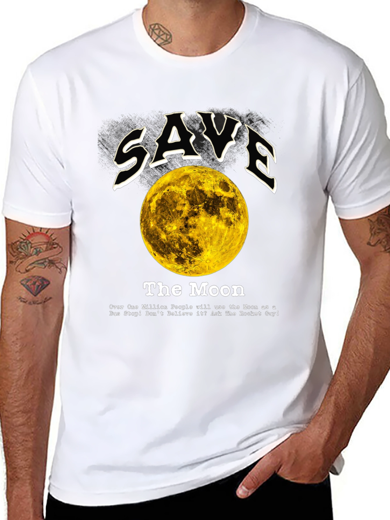Black Save the Moon Graphic Tee - Outer Space Awareness view 8