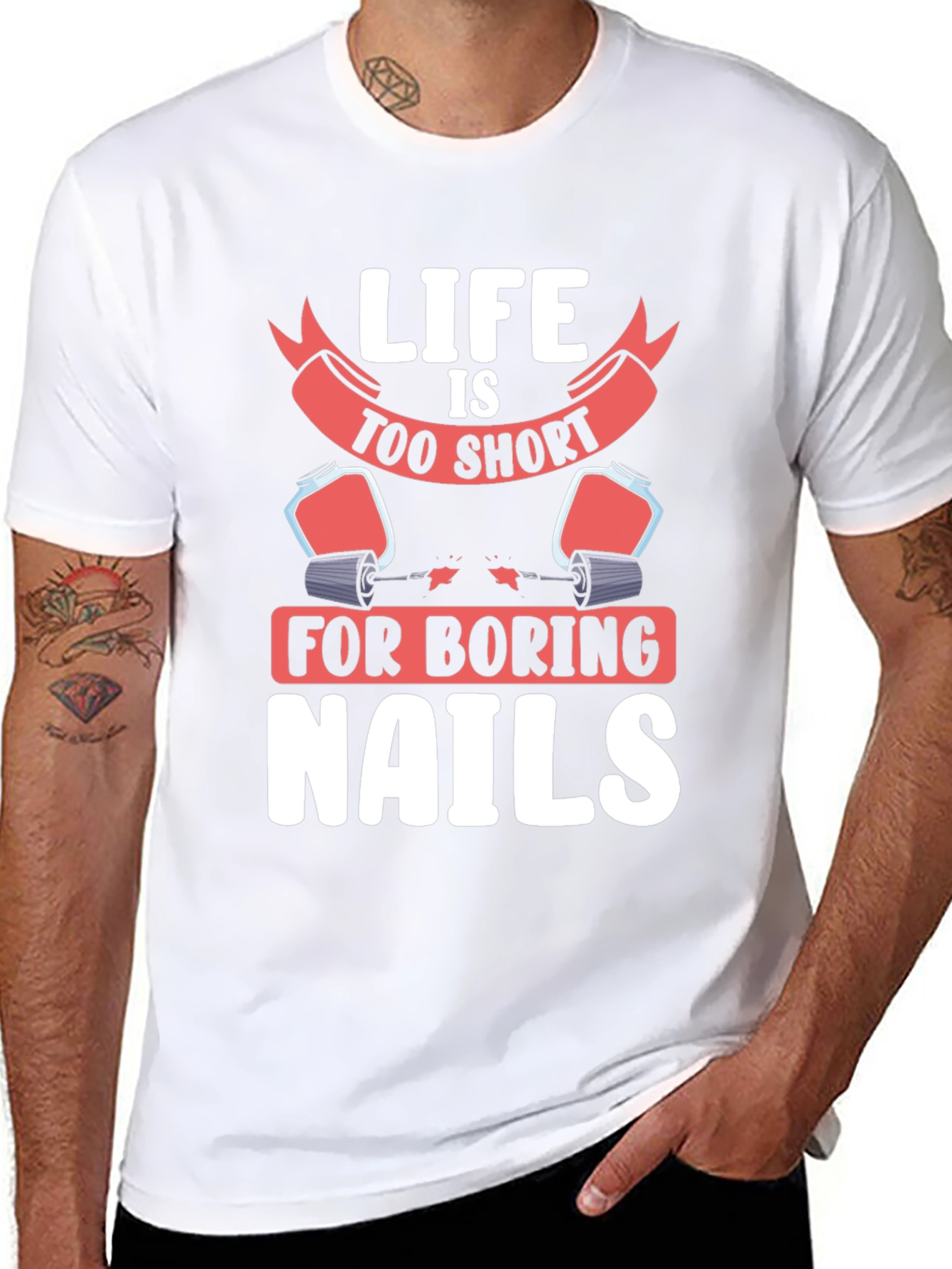 Black Life Too Short Nails T-Shirt - Unisex Graphic Tee view 8