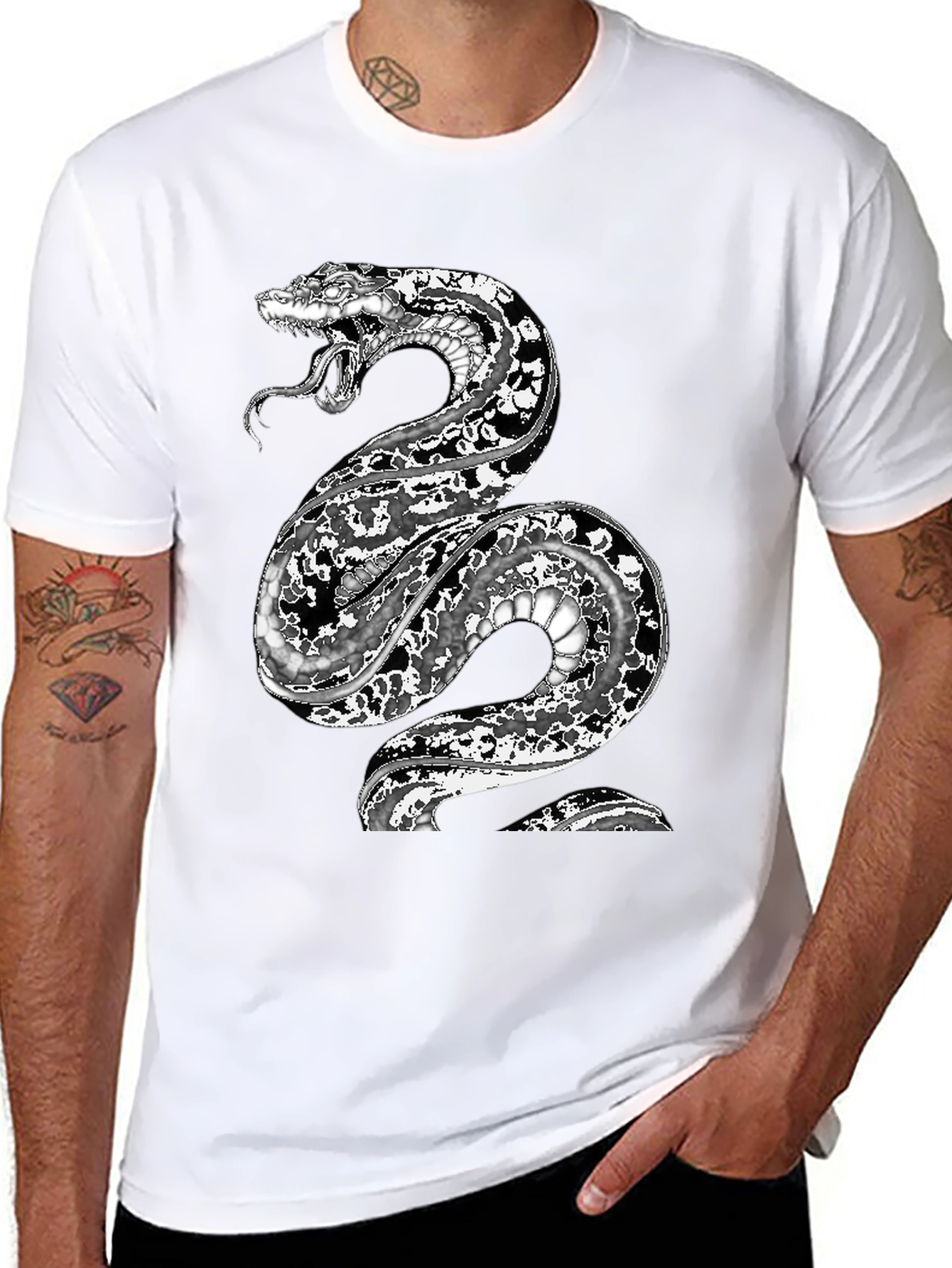 Black Snake Graphic Black T-Shirt view 8