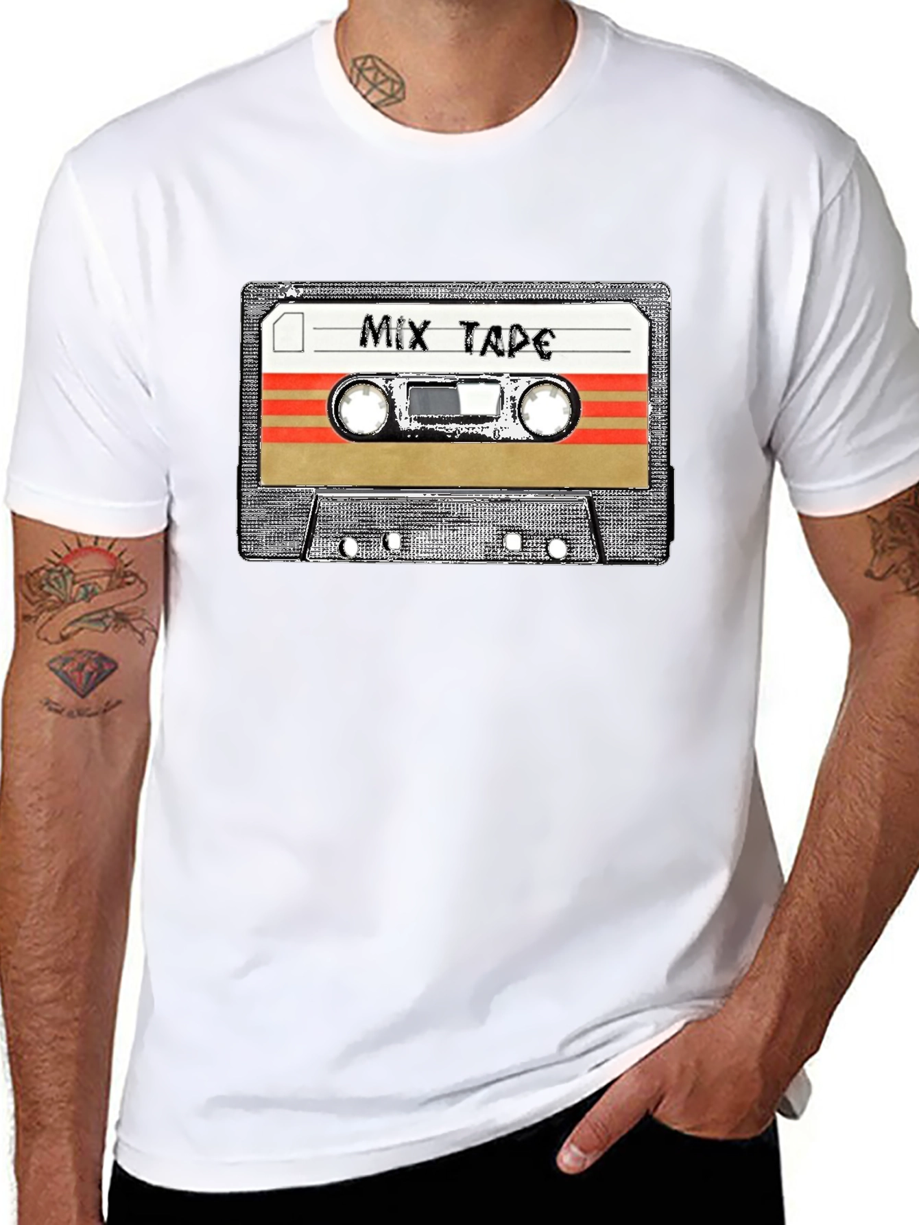 Black Retro Mixtape Graphic T-Shirt view 8