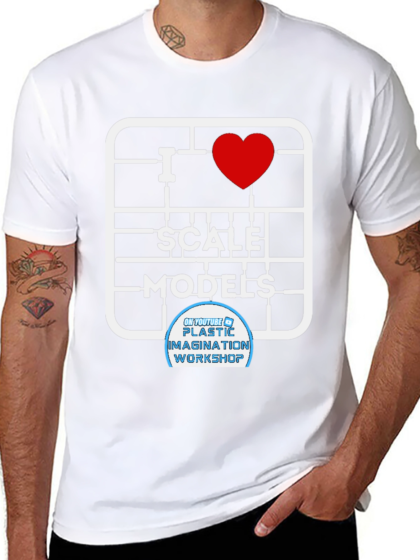 Black I Heart Scale Models Black T-Shirt view 8