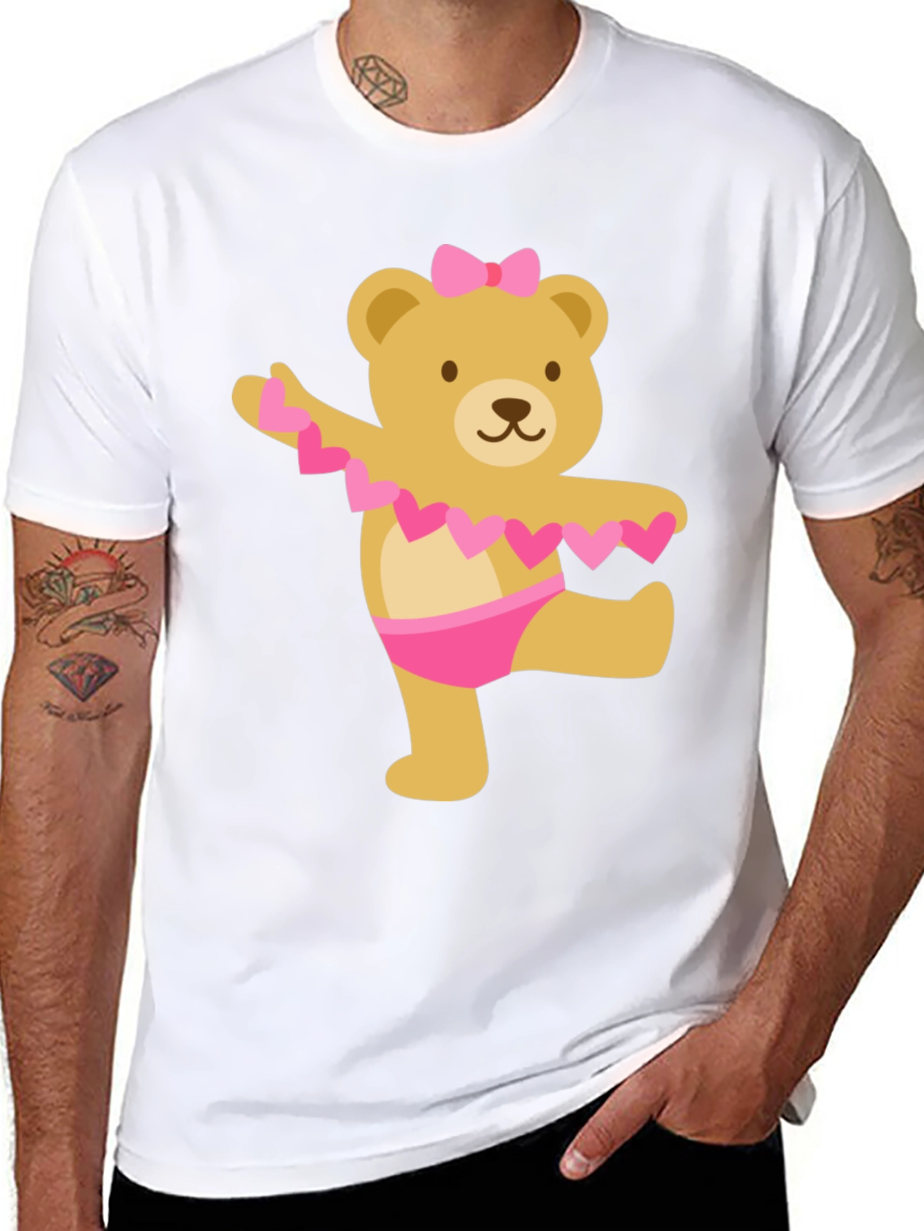 Black Cute Bear Ballet Dancer Black T-Shirt view 8