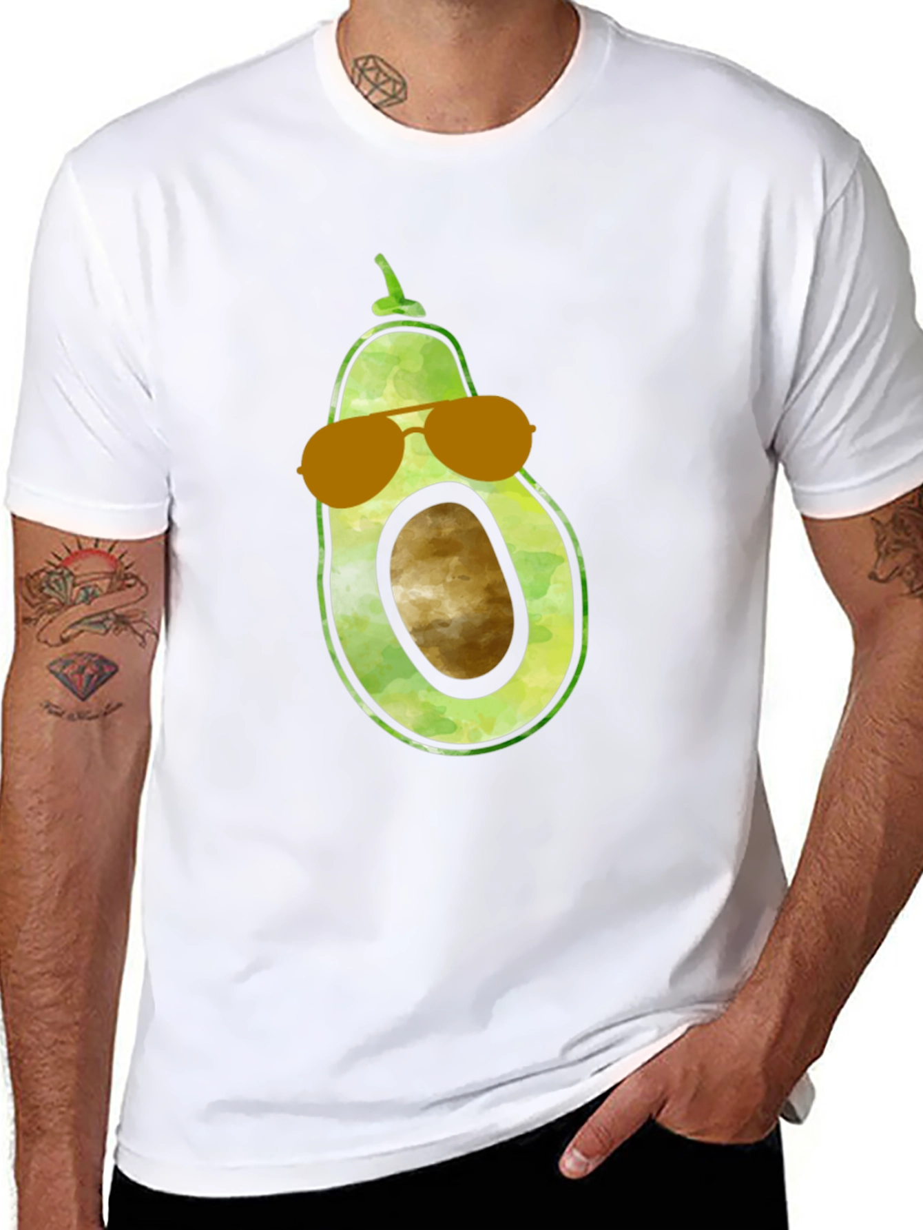 Black Cool Avocado Graphic Tee view 8