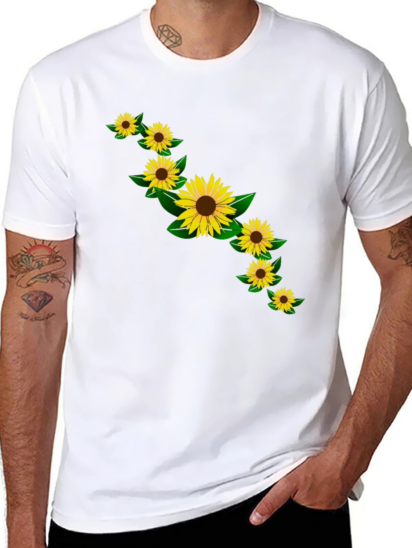 Black Sunflower Graphic Black T-Shirt view 8