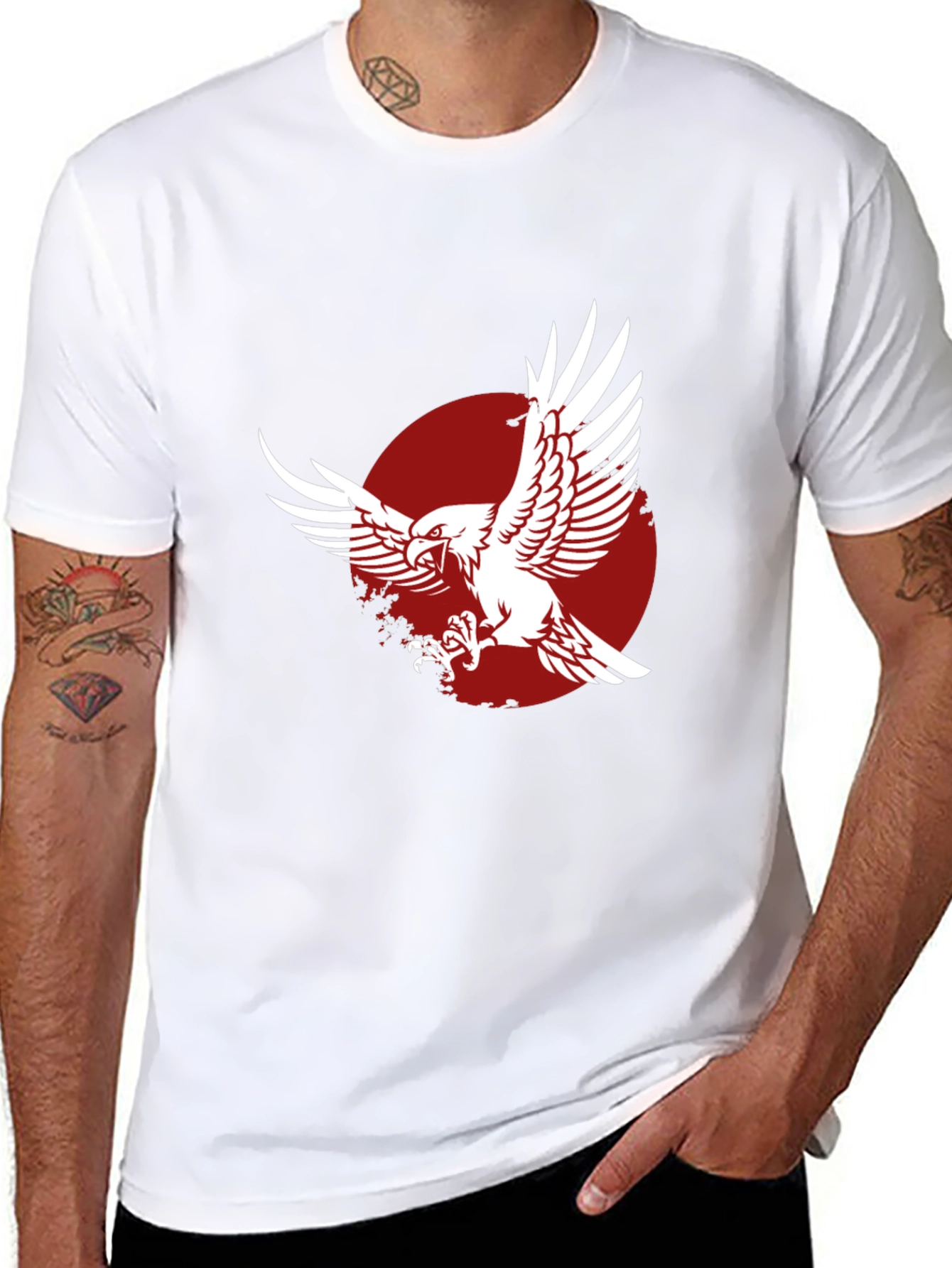 Black Eagle Graphic Tee - Black Stylish Design view 8